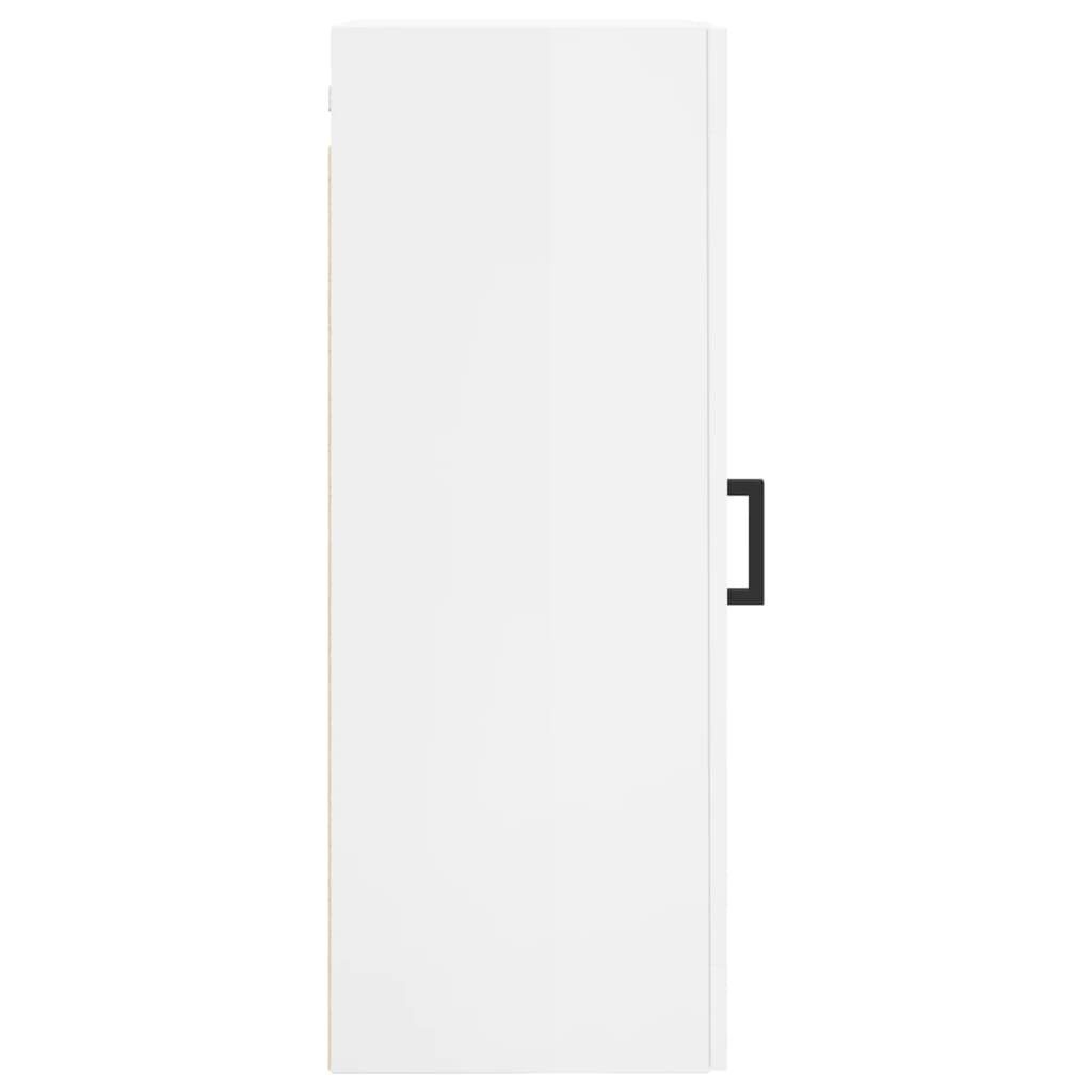 vidaXL Sideboard Wandschrank Hochglanz-Weiß St) cm 34,5x34x90 (1