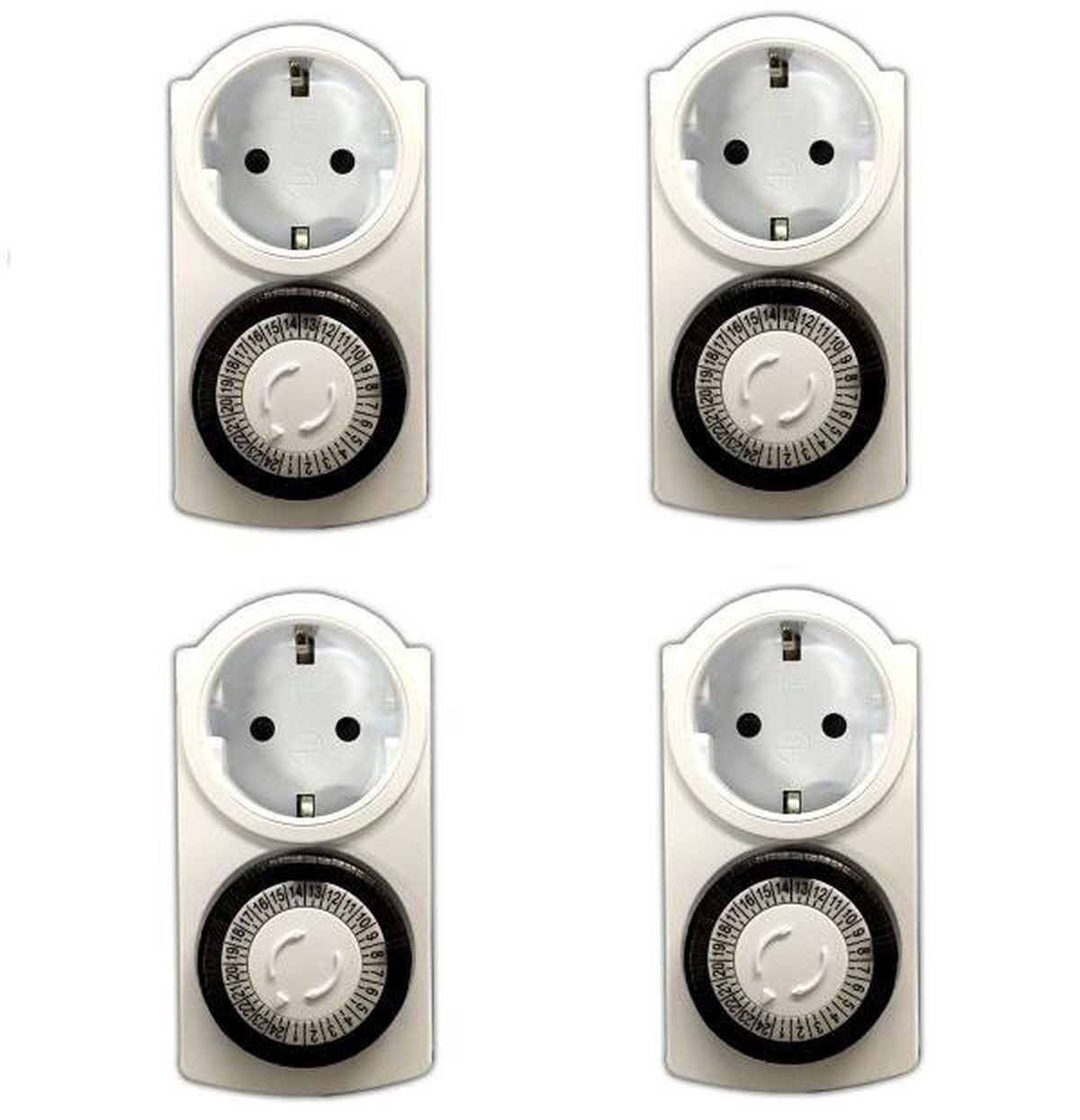 HAC24 Zeitschaltuhr Zeitschaltuhr Analog Timer Steckdose mit Kinderschutz Zeitschalter, 4-St., 24h Zeitschaltung
