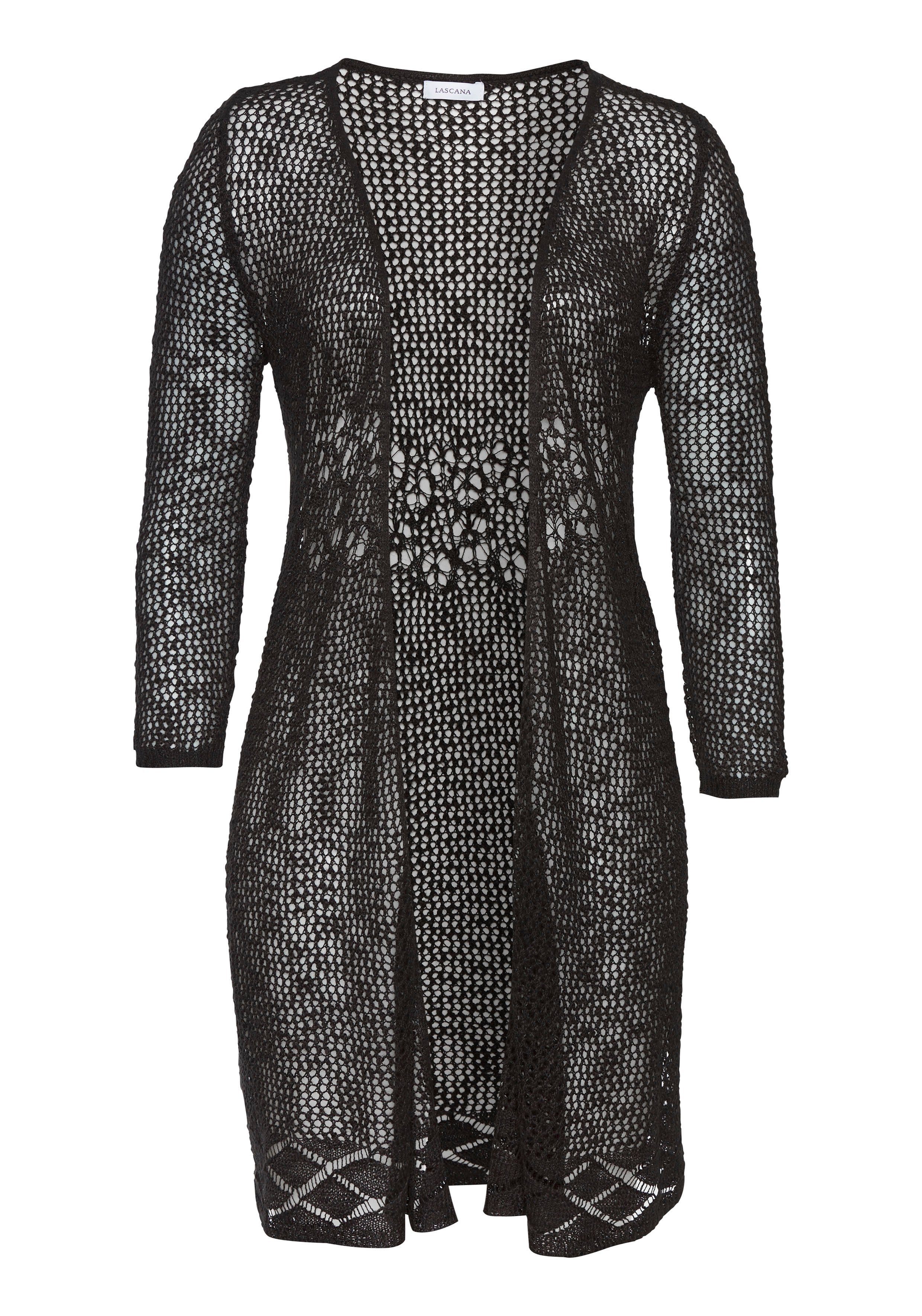 s.Oliver Strickjacke mit Ajourmuster, Häkeloptik, Strandmode. € 69,99