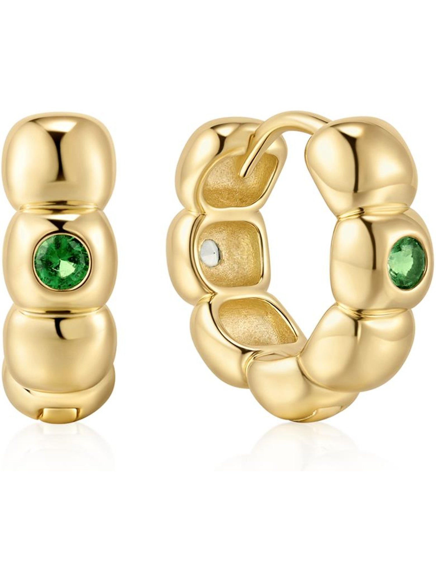 Ania Haie Paar Creolen Ania Haie Damen-Creolen 925er Silber 2 Zirkonia (Paar)