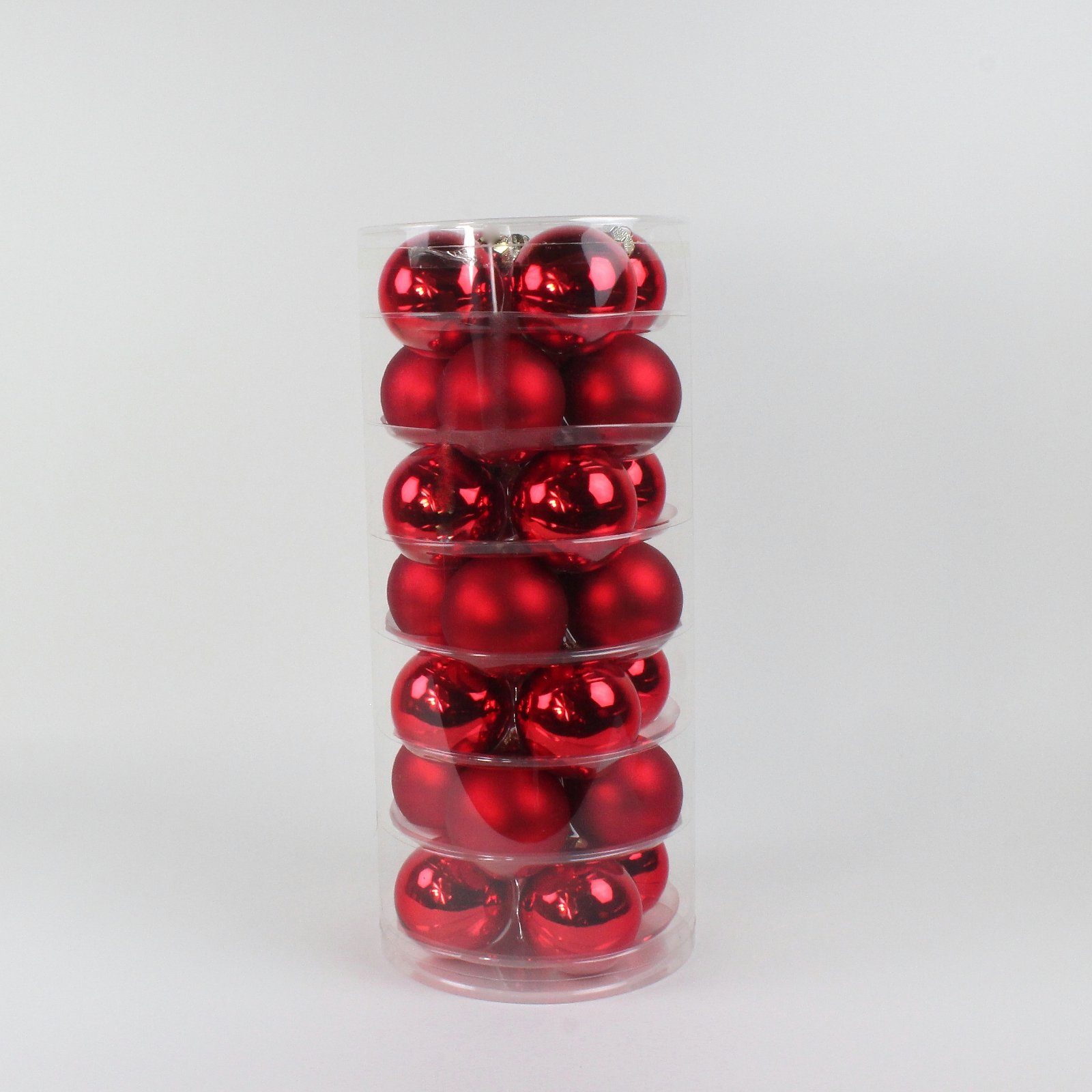6 Lucht matt/glänzend Glas-Kugel-Box cm rot Lucht von 28 Weihnachtsbaumkugel Stück Ø