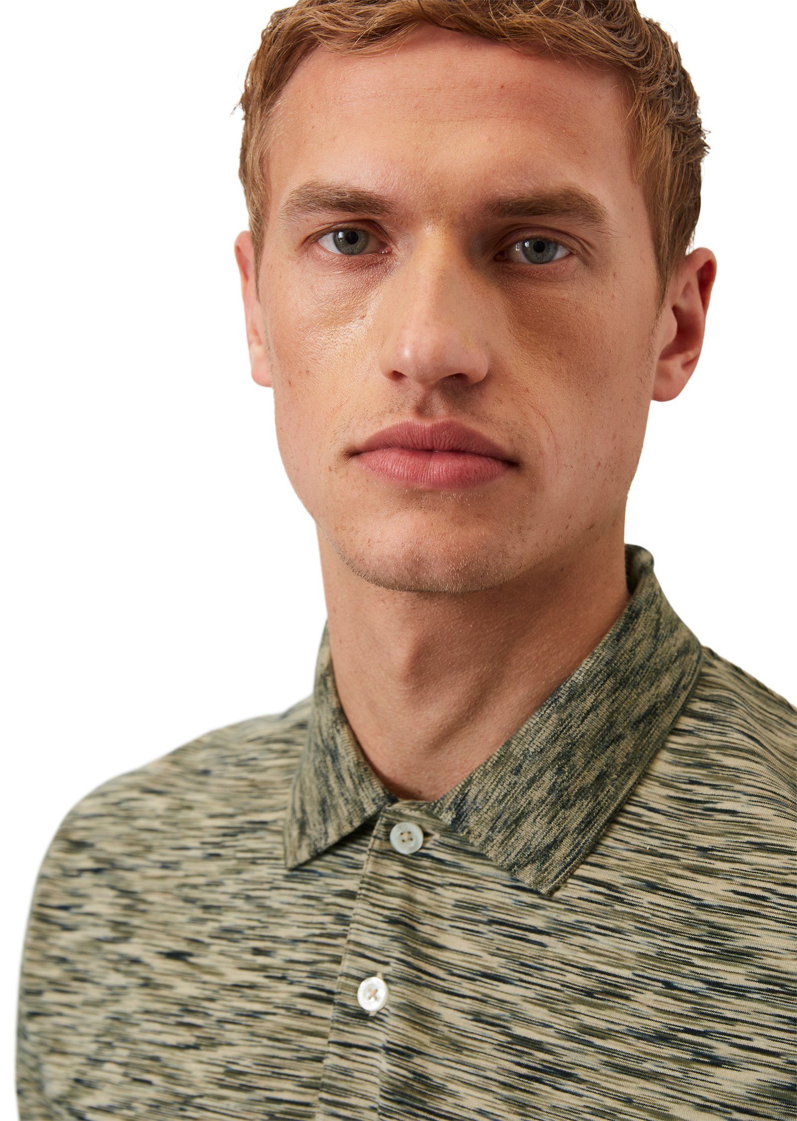 Marc O'Polo mittelschwerer in Poloshirt Space-Dye-Jersey-Qualität