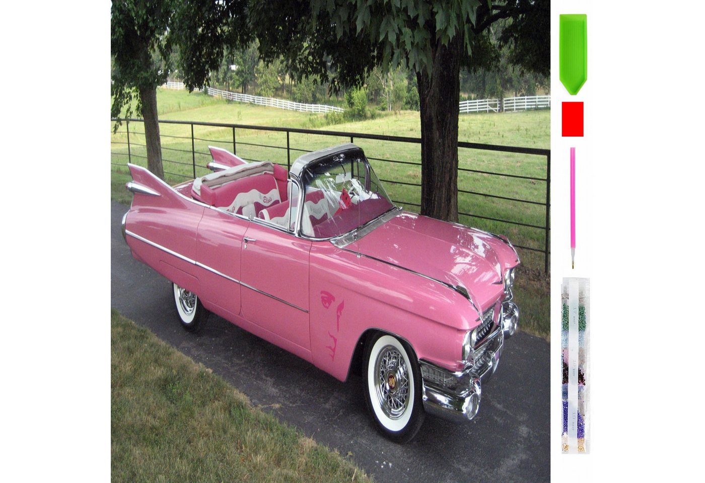 Thumbnail - LaCute Malen nach Zahlen XL 5d Diamond Painting Oldtimer Pi Malen nach Zahlen 50x65cm (Komplettset für 5D Diamond Painti...