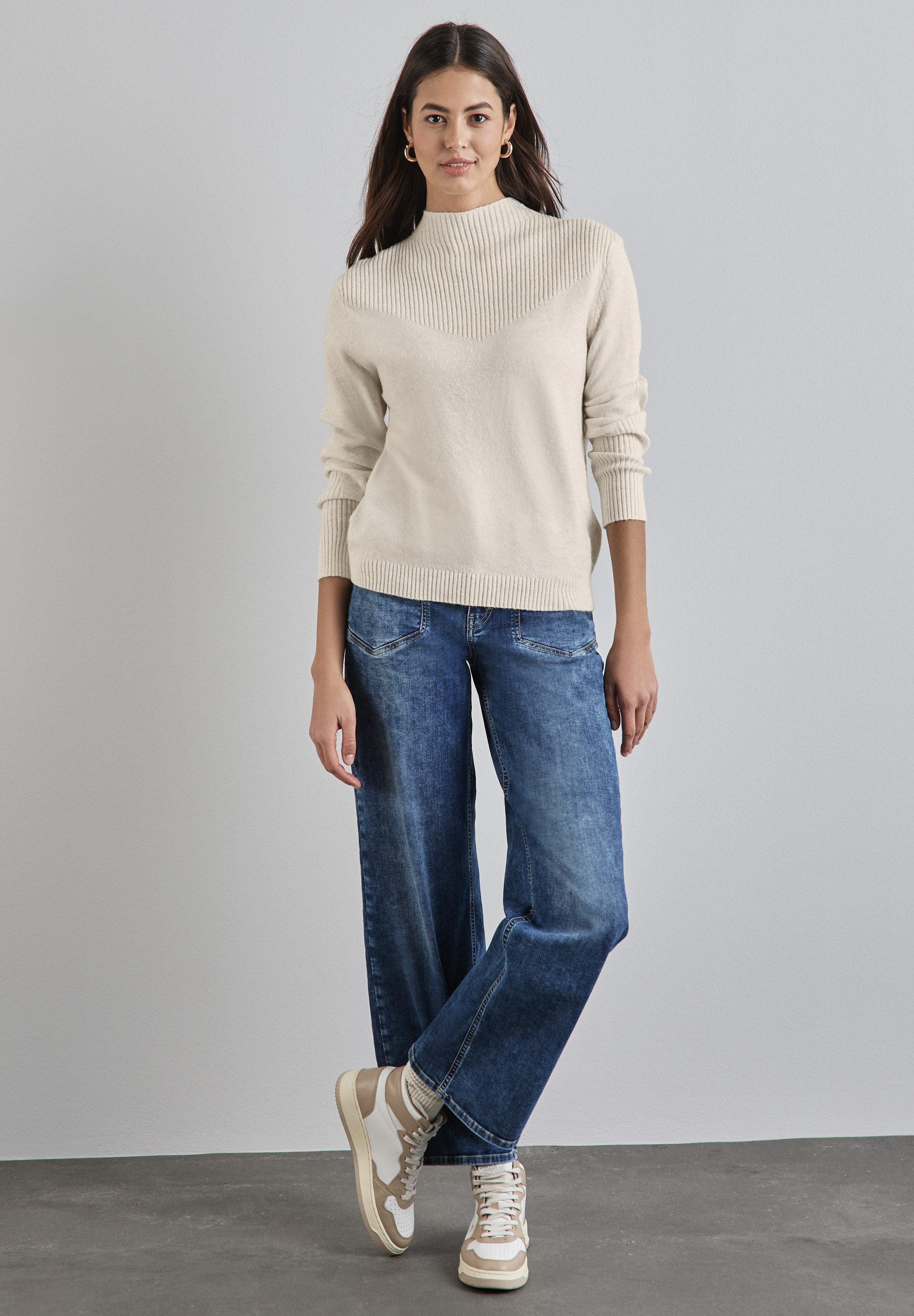 STREET ONE Strickpullover mit Stehkragen