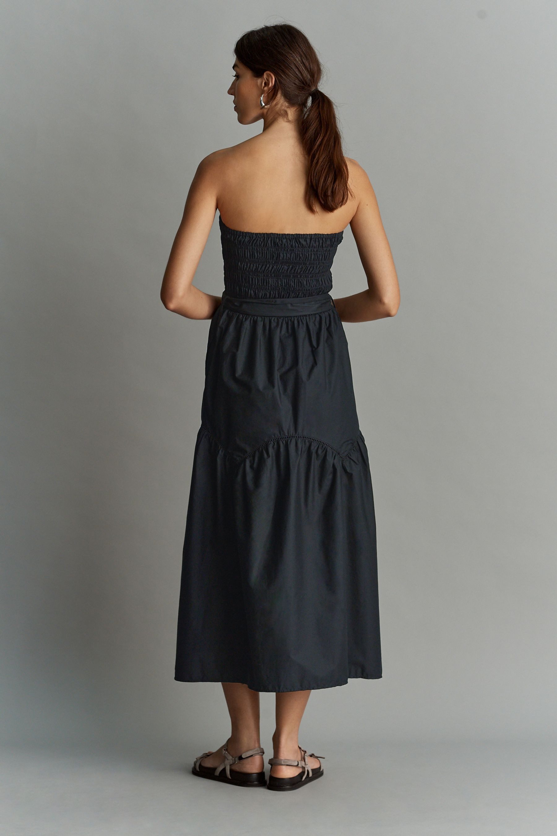 Next Sommerkleid Gesmoktes Bandeau-Midikleid, Kurzgröße (1-tlg) günstig online kaufen