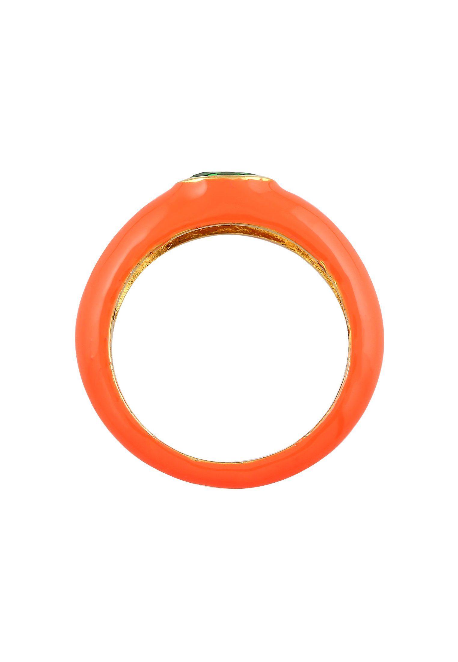 Elli Fingerring Zirkonia Oval Solitär Emaille 925 Silber – Bild 3 von 4