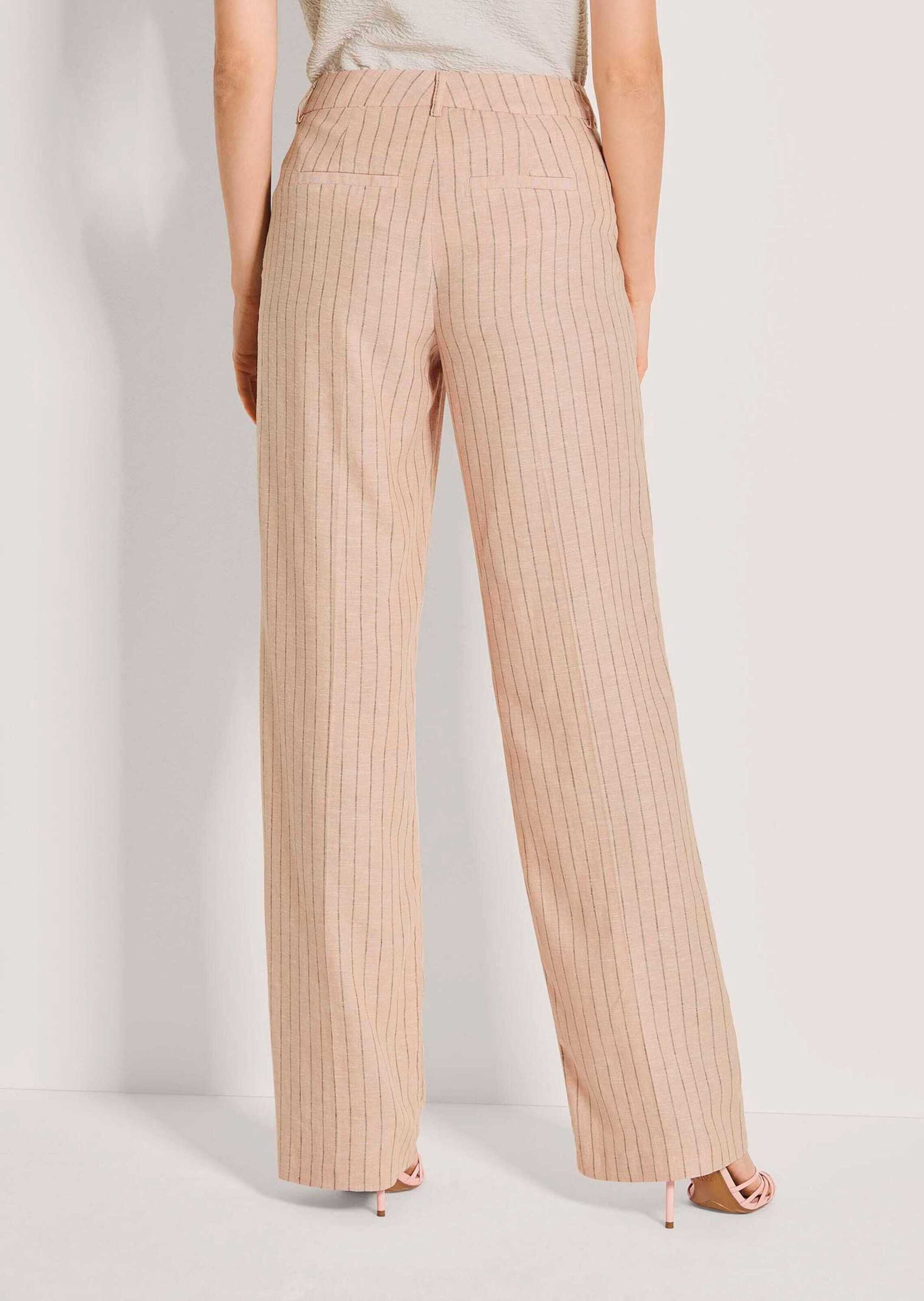 MADELEINE Stoffhose Kurzgröße: Bundfaltenhose mit Nadelstreifen Stoffhose mit Formbund, Taschen, Gürtelschlaufen und Knöchellänge