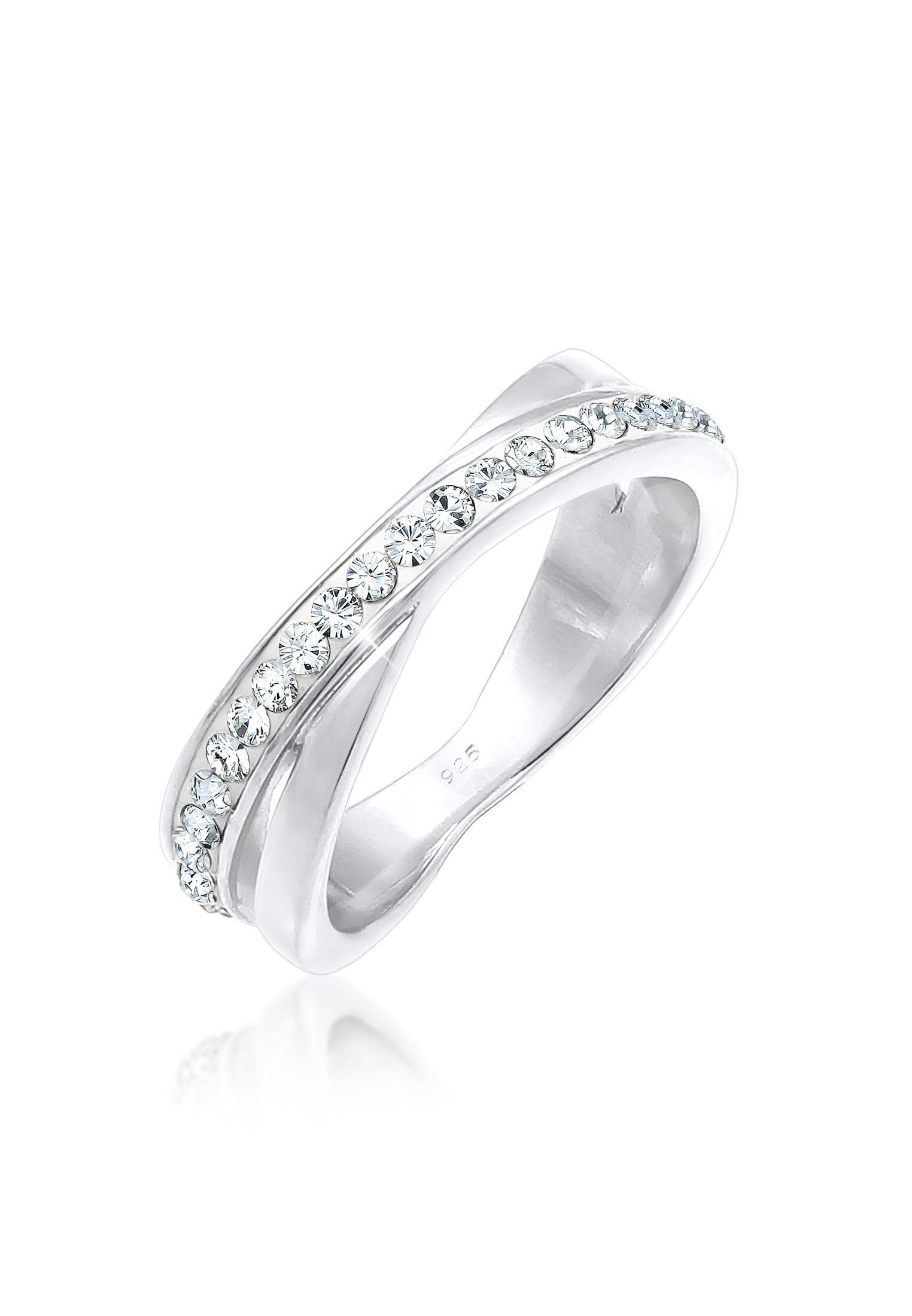 Elli Fingerring Wickelring Zart 925 Silber, mit Kristallen von Swarovski® günstig online kaufen