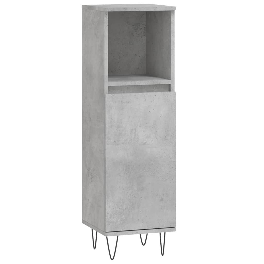vidaXL Midischrank Badschrank Betongrau 30x30x100 cm Holzwerkstoff (1-St)