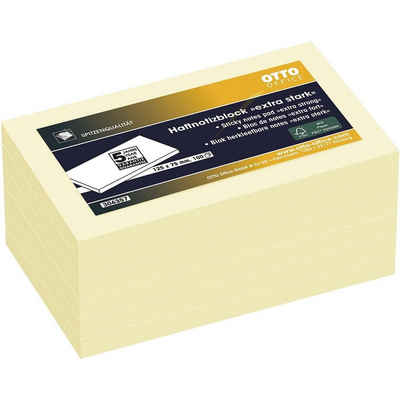 Otto Office Premium Haftnotizblock extra stark, 12,5x7,5 cm, ablösbar und wiederholt selbstklebend
