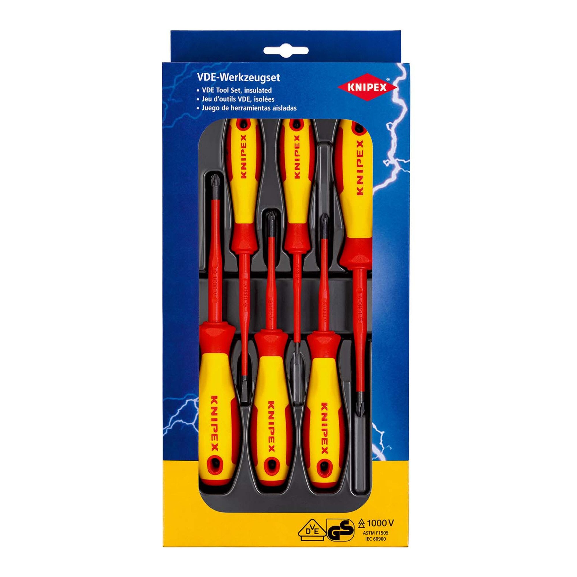 Knipex Zangenset KNIPEX 00 20 12 V04 VDE Schraubendreher-Paket Schlitz / Phillips® / Po