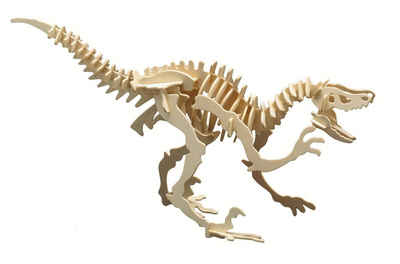 Pebaro 3D-Puzzle Holzbausatz Velociraptor, 856/1, 47 Puzzleteile