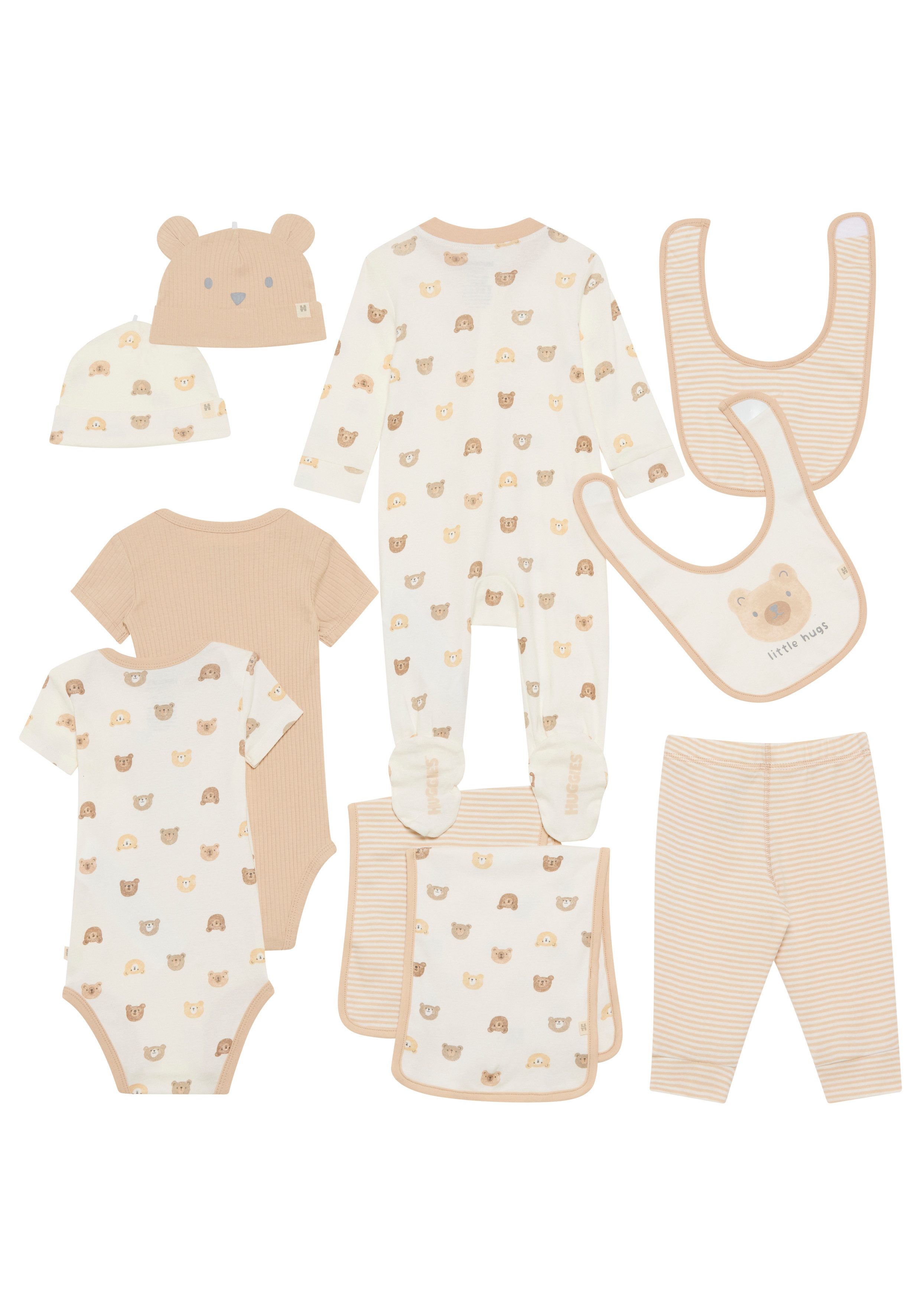 HUGGIES babywear Neugeborenen-Geschenkset HGHN 10PC GIFT BOX SET (Set, 10-tlg) mit Bärchenmotiven