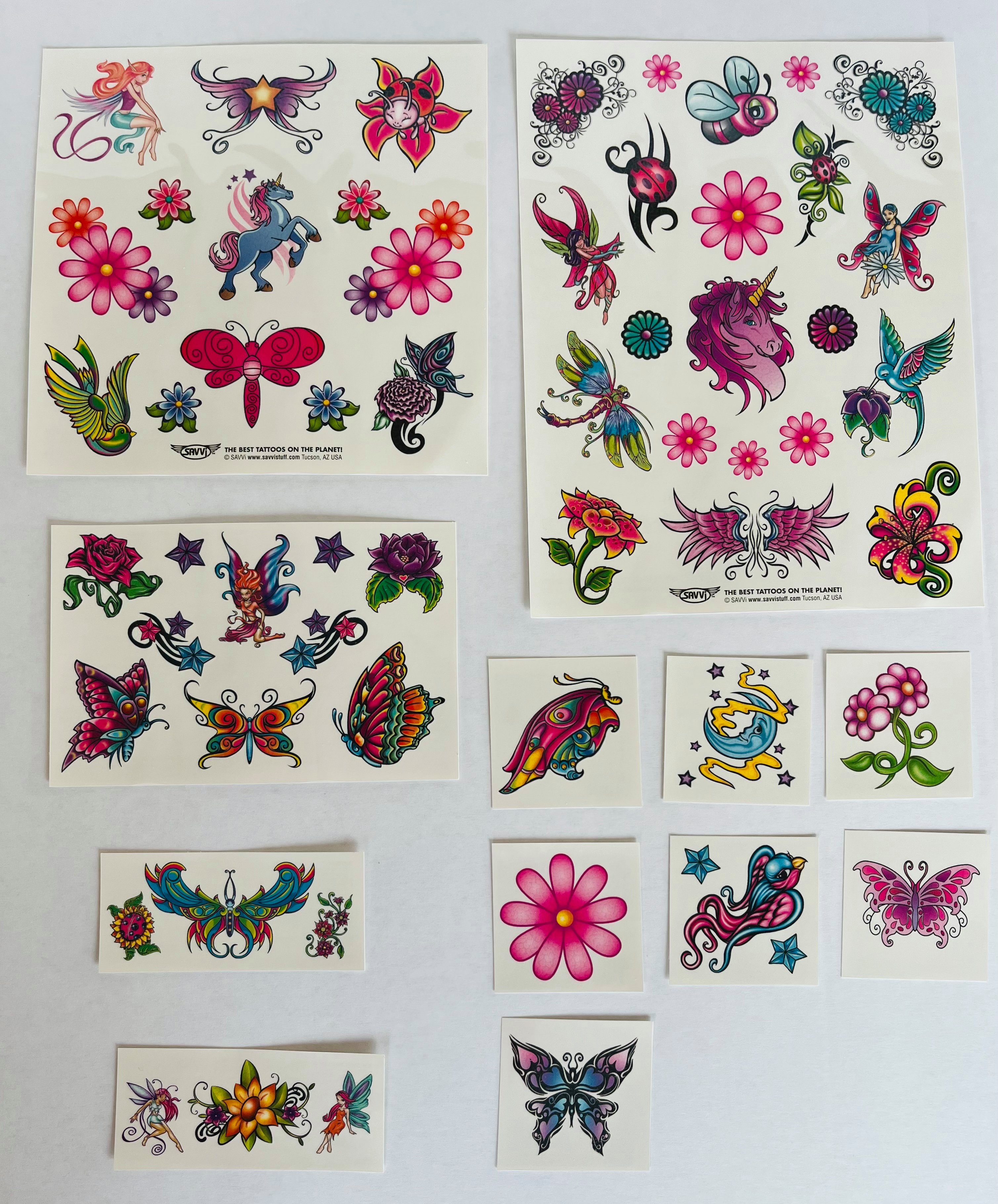LK Trend & Style Kindertattoo Fantasy Garden + Glitter 4 Girls Temporary Tattoos, 100-tlg., jedes Set hat 50 Tattoos, großartiger Spaß bei jeder Party