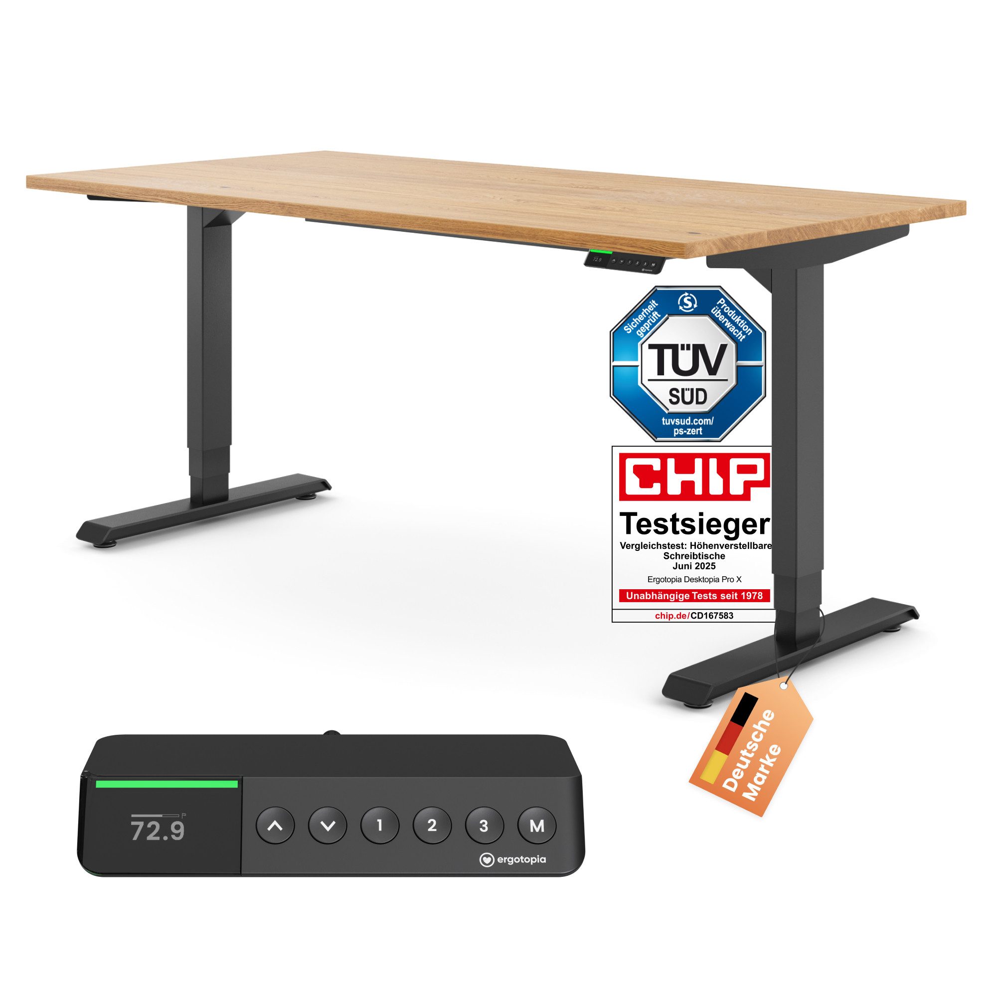 Ergotopia Schreibtisch Desktopia Pro X elektrisch höhenverstellbarer Schrei günstig online kaufen