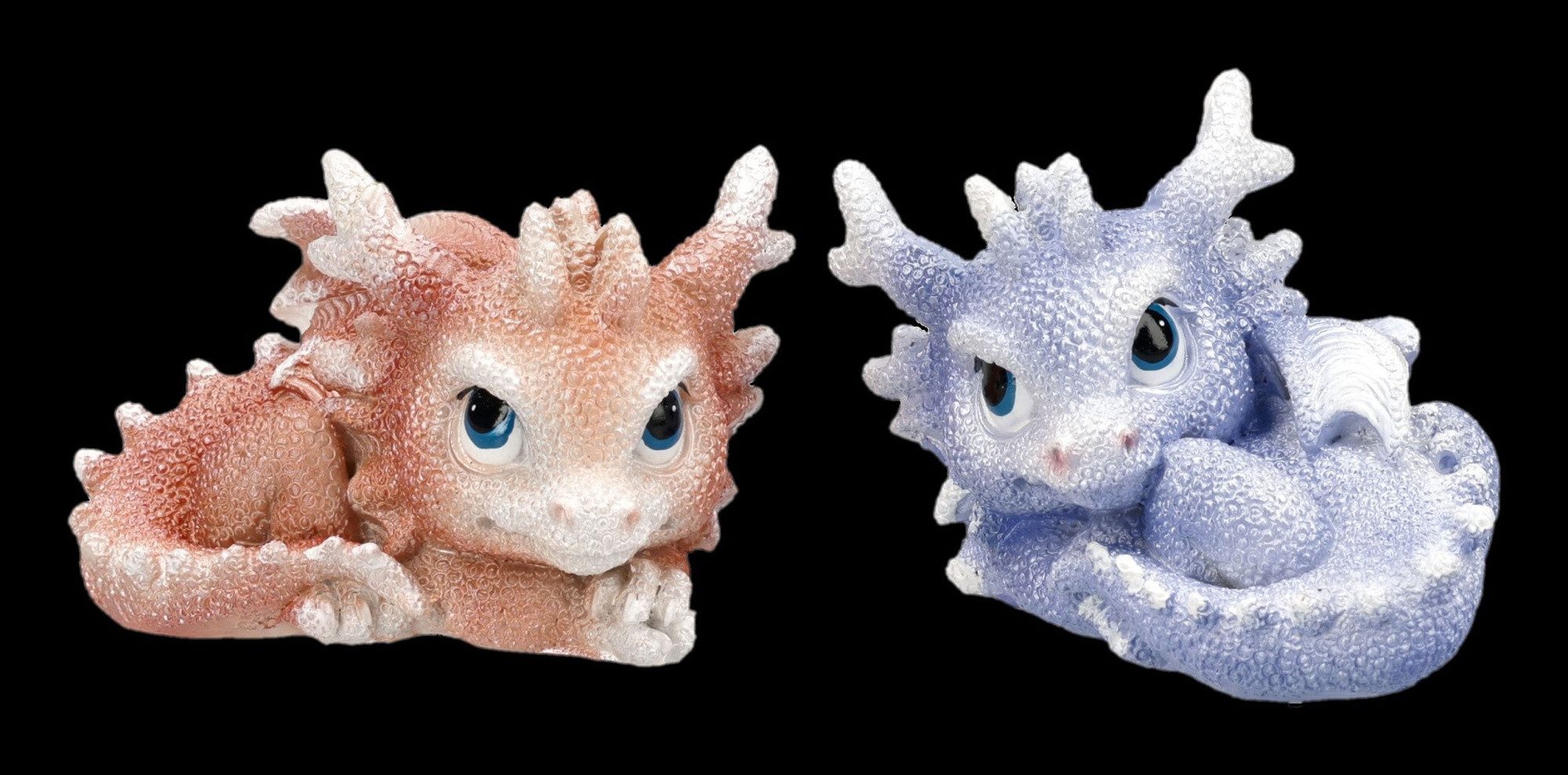 Figuren Shop GmbH Fantasy-Figur Baby Drachen Figuren Set - Fantasy Sammlerfiguren Coralscale 2er Deko