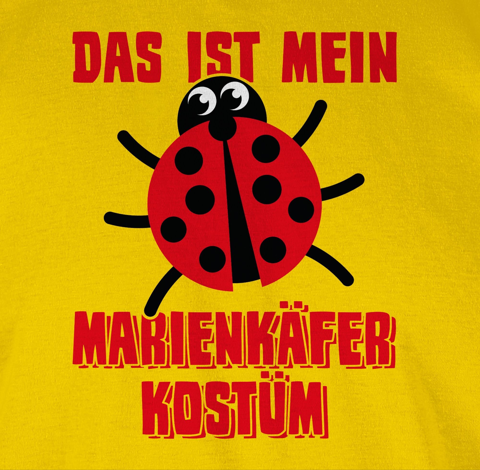 Shirtracer T-Shirt Das - Marienkaefer mein Outfit ist 2 Karneval Kostüm Marienkäferkostüm Käfer Gelb Marienkäfer