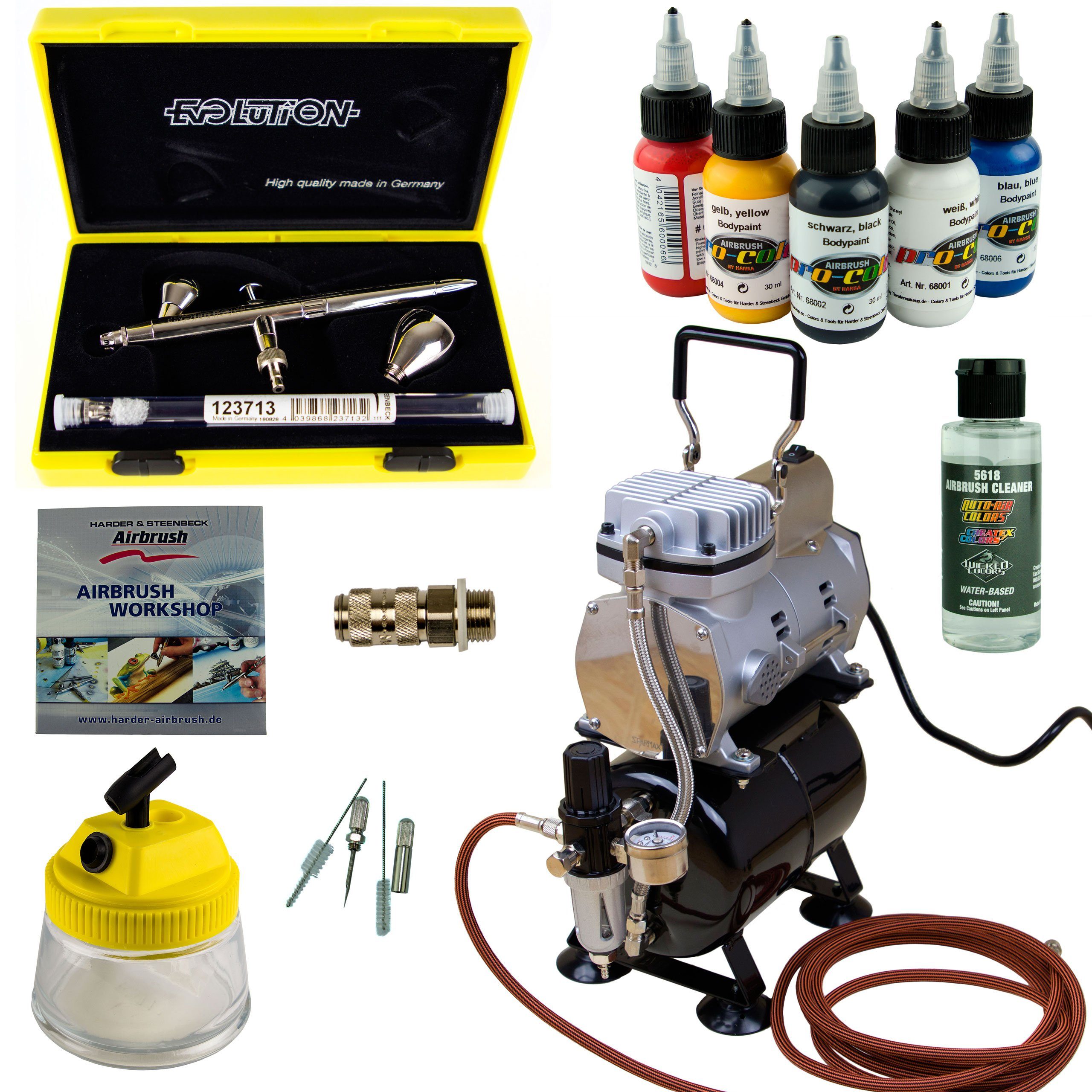 AirbrushCity Druckluftwerkzeug »Body Painting Airbrush Set Evolution