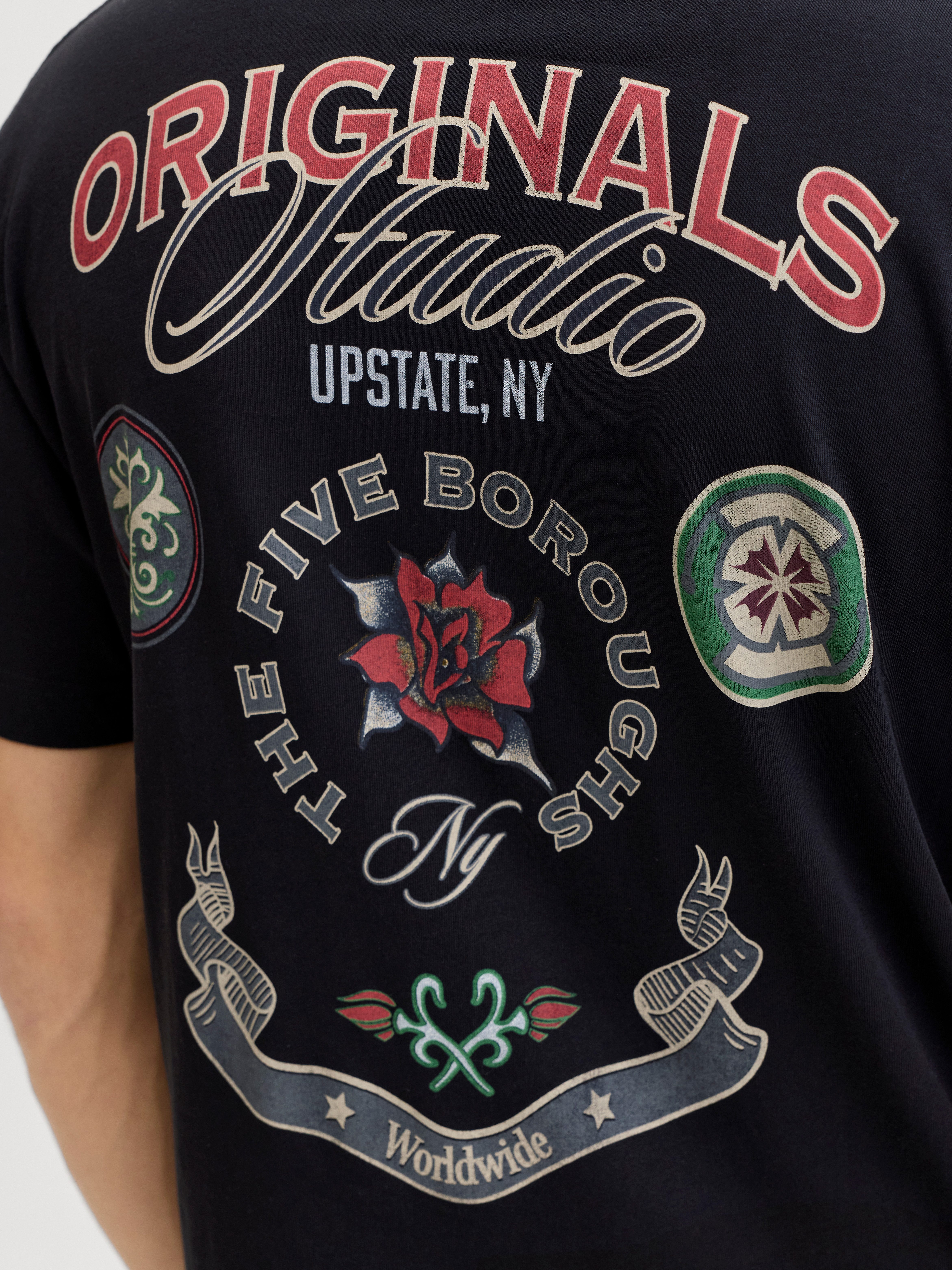 Jack & Jones T-Shirt JORUPSTATE GRAPHIC BACK TEE SS CN – Bild 4 von 5