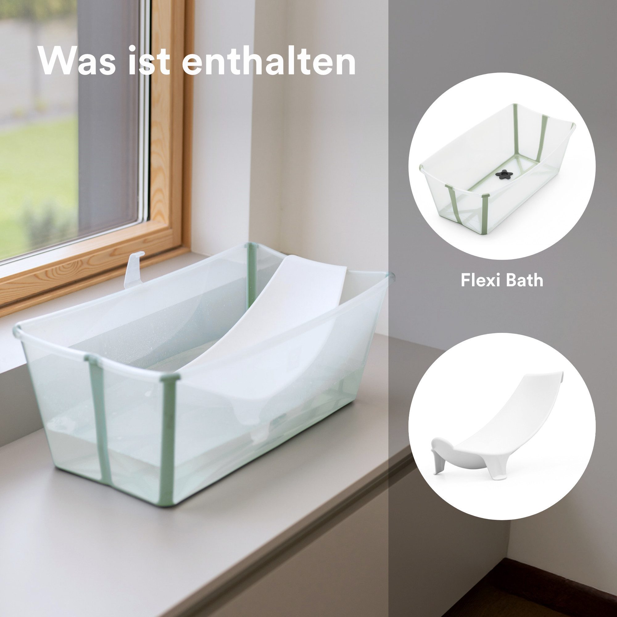 Stokke Babybadewanne Flexi Bath® Bundle – Bestehend aus Badewanne & Newborn Support