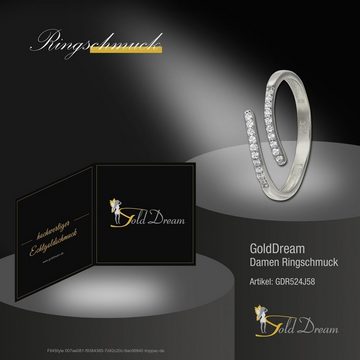 GoldDream Goldring GoldDream Gold Ring Gr.58 Line Zirkonia (Fingerring), Damen Ring Line aus 333 Weißgold - 8 Karat, Farbe: silber, weiß