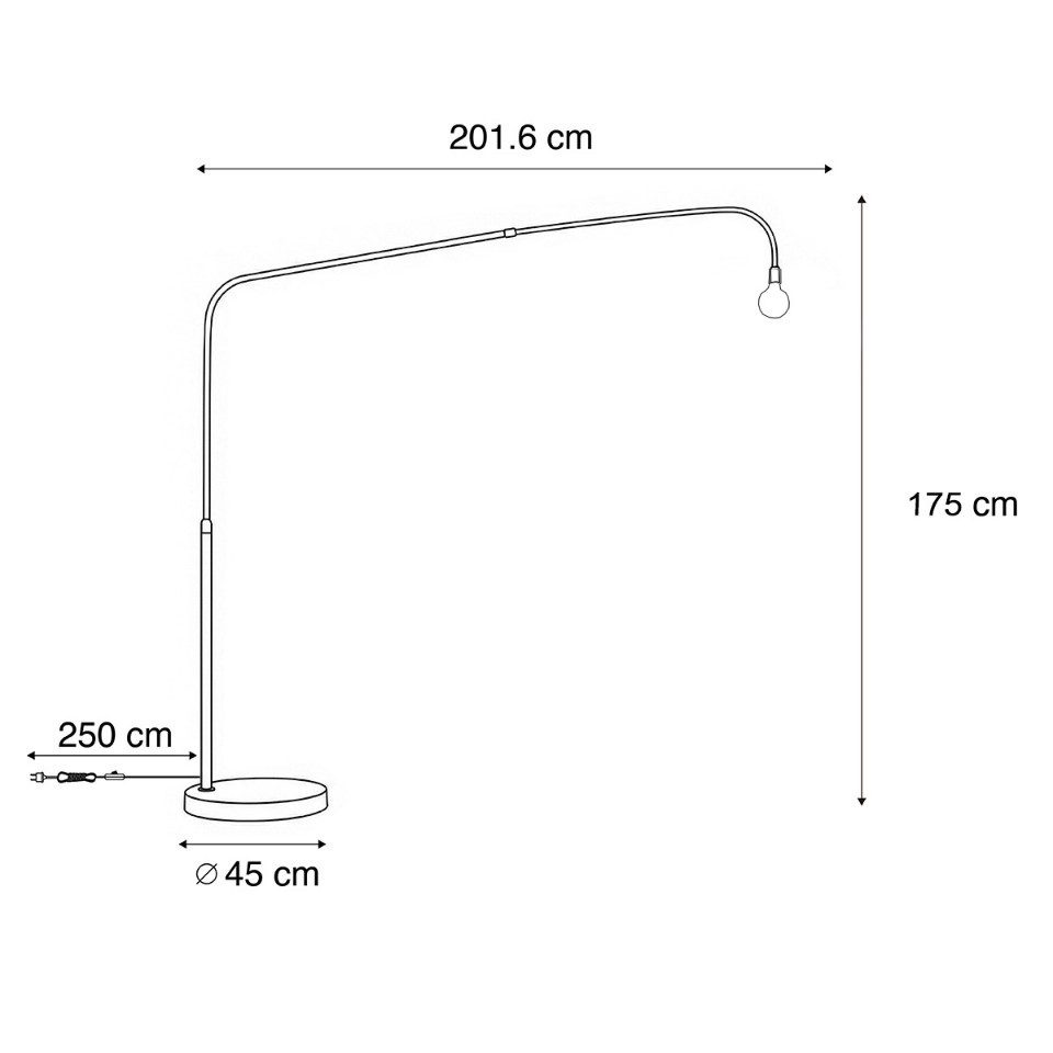 Qazqa Bogenlampe Arc, ohne Leuchtmittel, Kaltweiß, QAZQA Bogen­lampe, e27, Beige, Metall, Modern