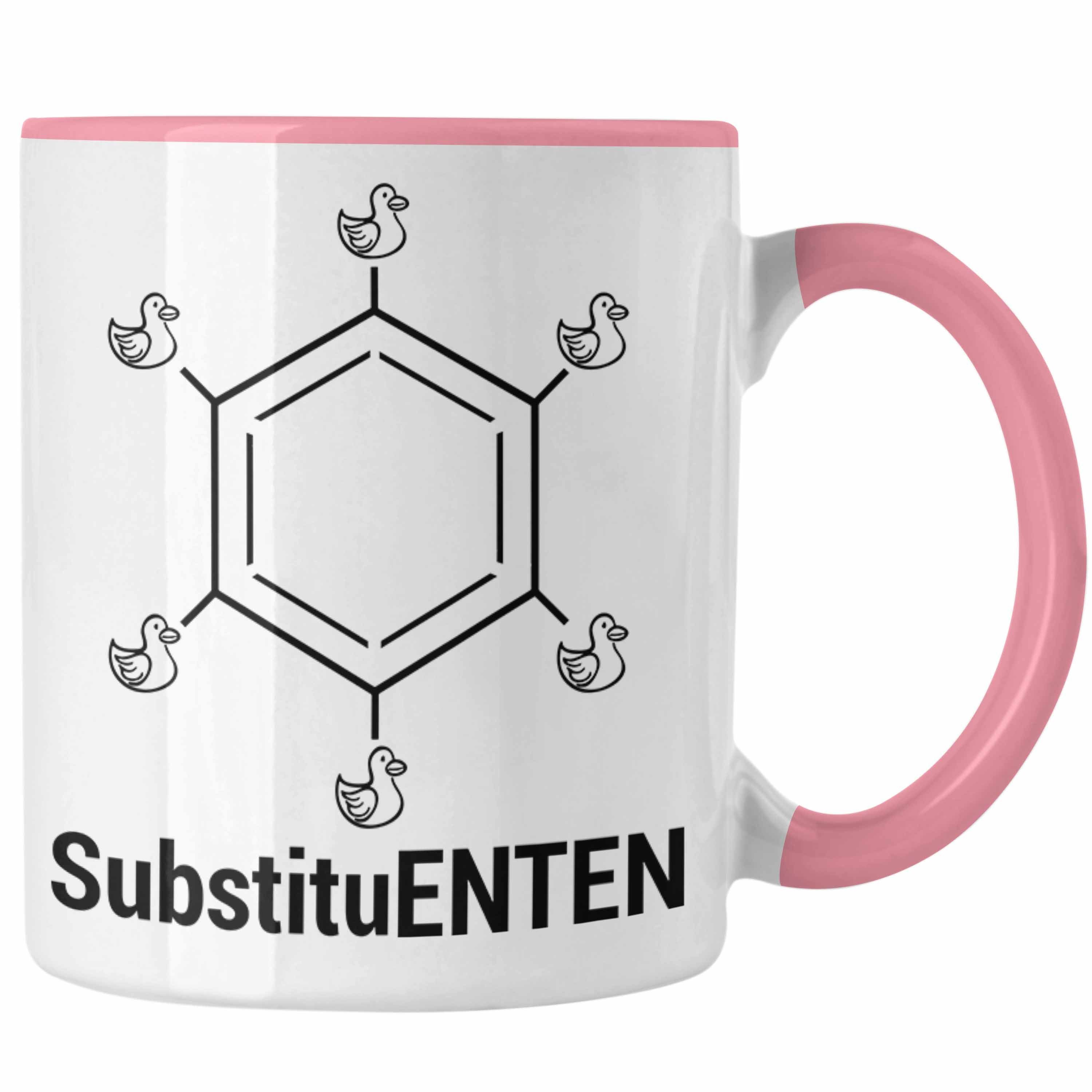 Trendation Rosa Kaffee Tasse Chemie Tasse Ente Organische SubstituENTEN Witz Chemiker Chemie