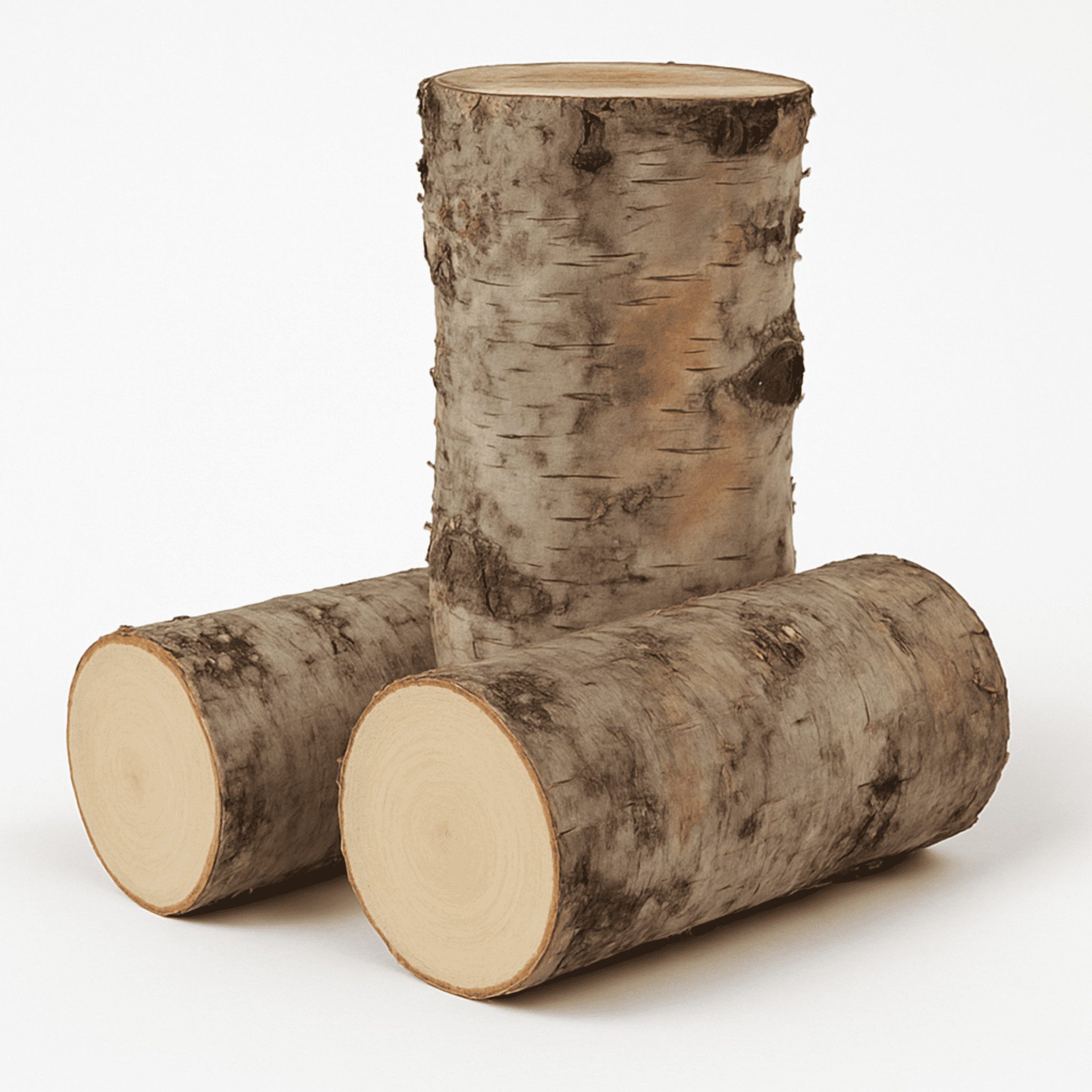 matches21 HOME & HOBBY Bastelnaturmaterial Runde Birkenstämmchen 7 x 15 cm als Holz-Deko Bastel-Holz, (3-tlg), Kleine Birken-Holz Baumstämme für Basteln und Dekorieren