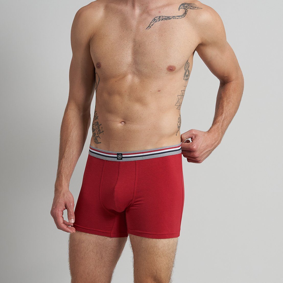 längerem mit 438 (3-St) Bein Boxershorts Pack rot-dunkel-multicolor1 3er im bugatti