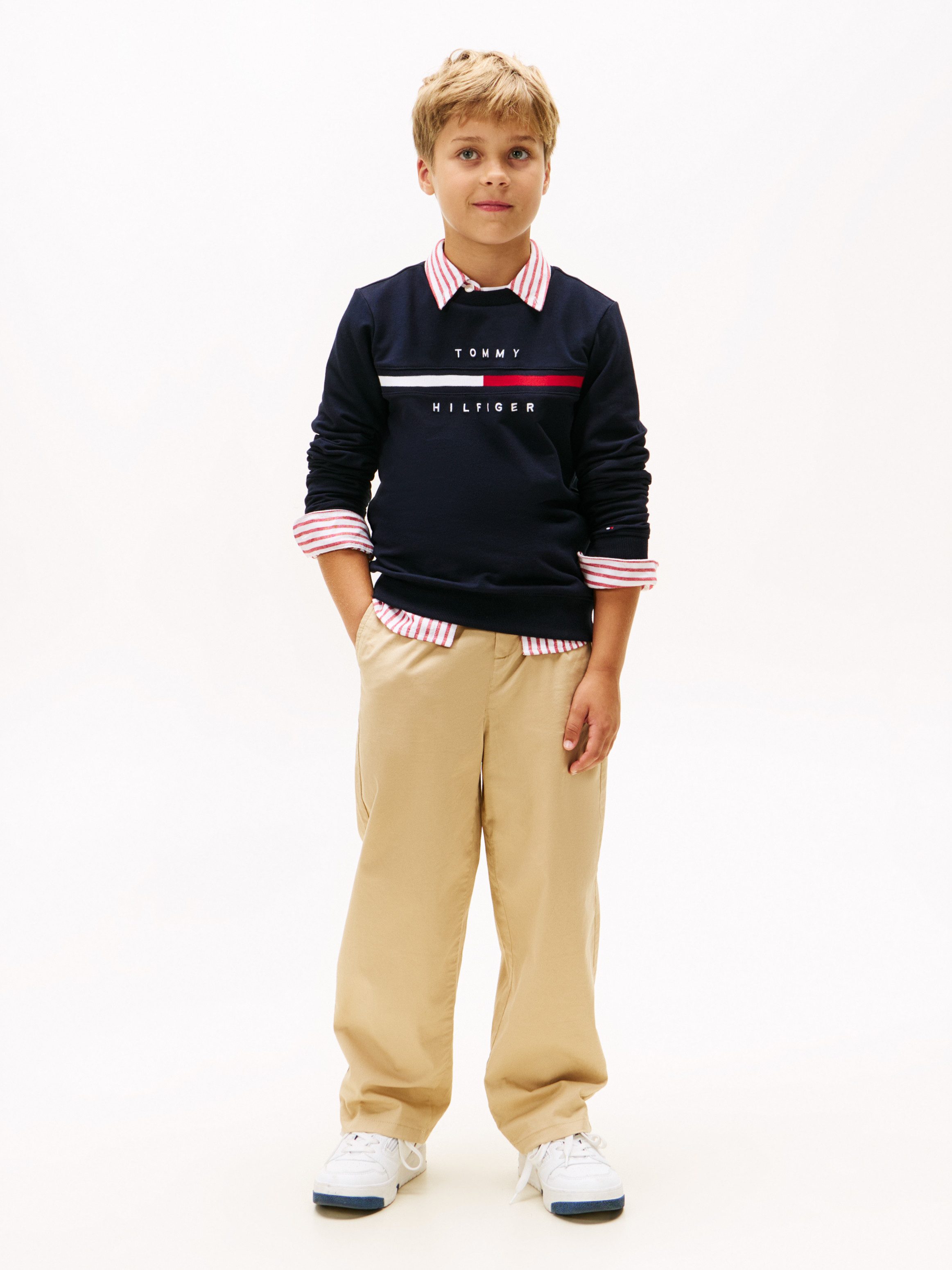 Tommy Hilfiger Chinohose PLEATED CHINO PANT für Kinder bis 16 Jahre, mit Bundfalten