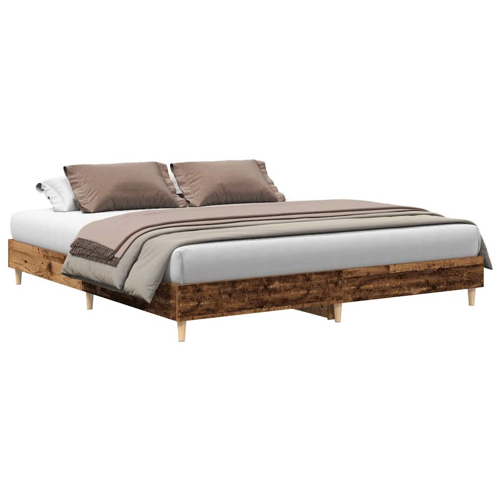 vidaXL Bett Bettgestell ohne Matratze Altholz 200x200cm Holzwerkstoff