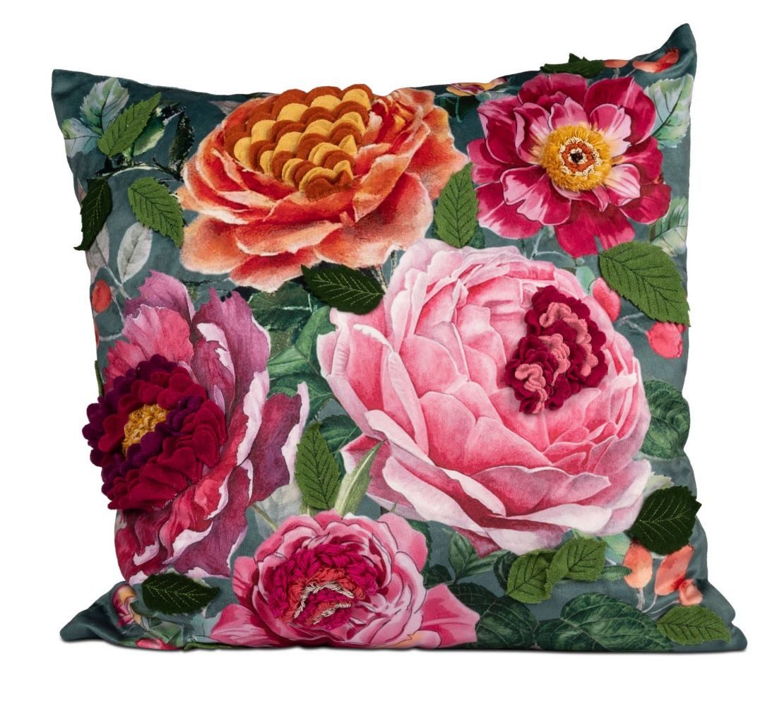 Dekokissen Formano Dekokissen bestickt Blumen 637864
