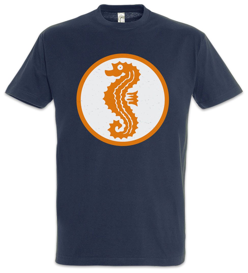 Urban Backwoods Print-Shirt Schwimmabzeichen Herren T-Shirt Sea Horse Seepferdchen Seahorse (1-tlg) Abzeichen Schwimmlehrer Swimming Teacher