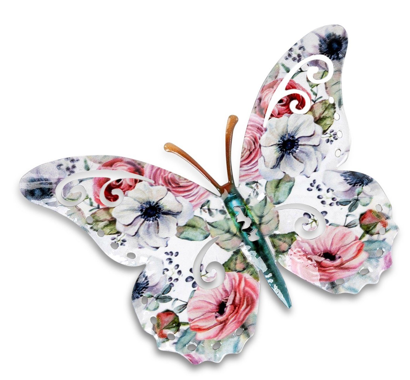 mit 36x1x27 cm Wanddeko (kein Wanddekoobjekt Blumendekor dekojohnson Schmetterling Set)