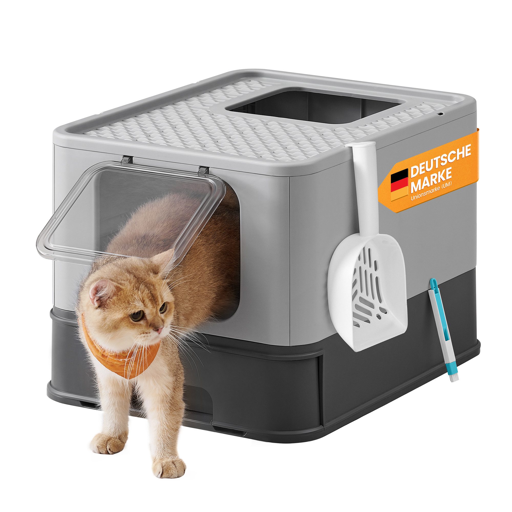 FEANDREA Katzentoilette, Katzenklo, mit Deckel, für Katzen bis 15kg günstig online kaufen
