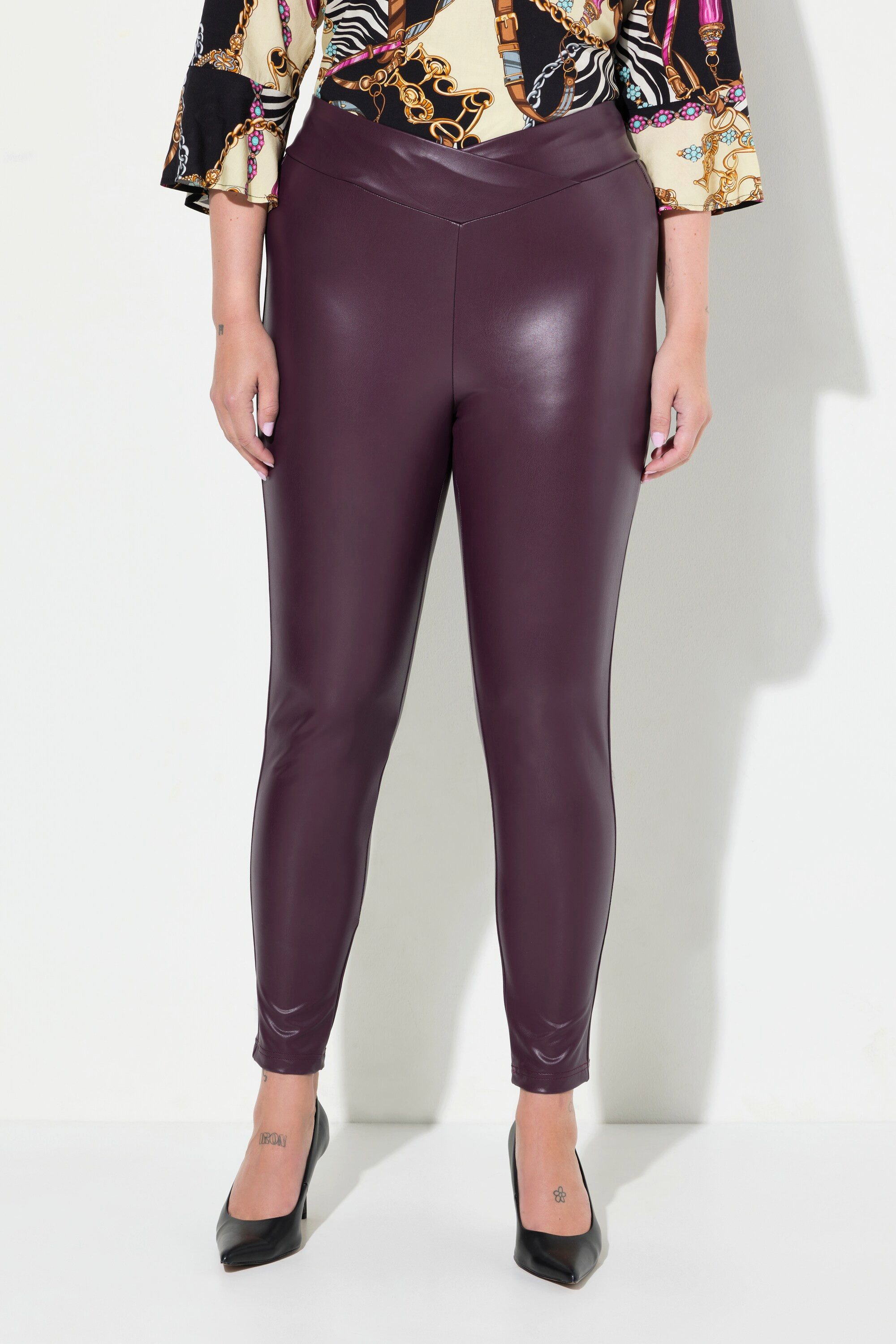 Leggings Leggings Skinny Fit Lederoptik Elastikbund