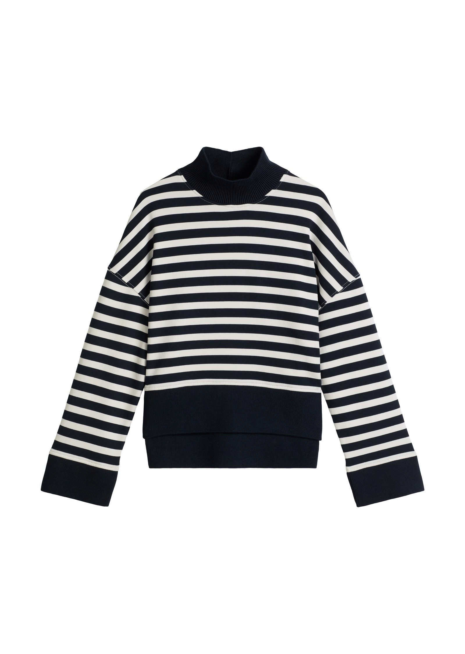 Sweatshirt mit breitem Rippstrick-Bund