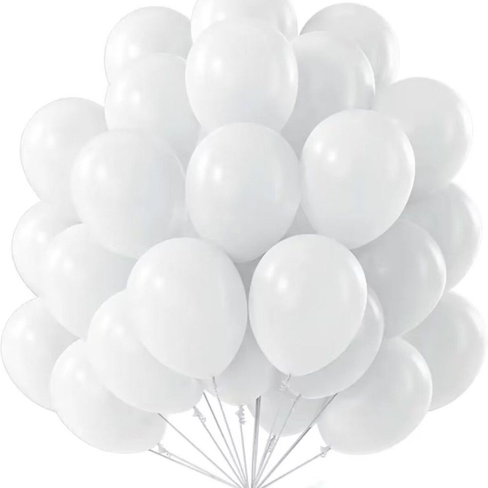 Caterize Luftballon Luftballons Weiß,40 Stück 10 Zoll Ballons Weiß,Luftballons Matt