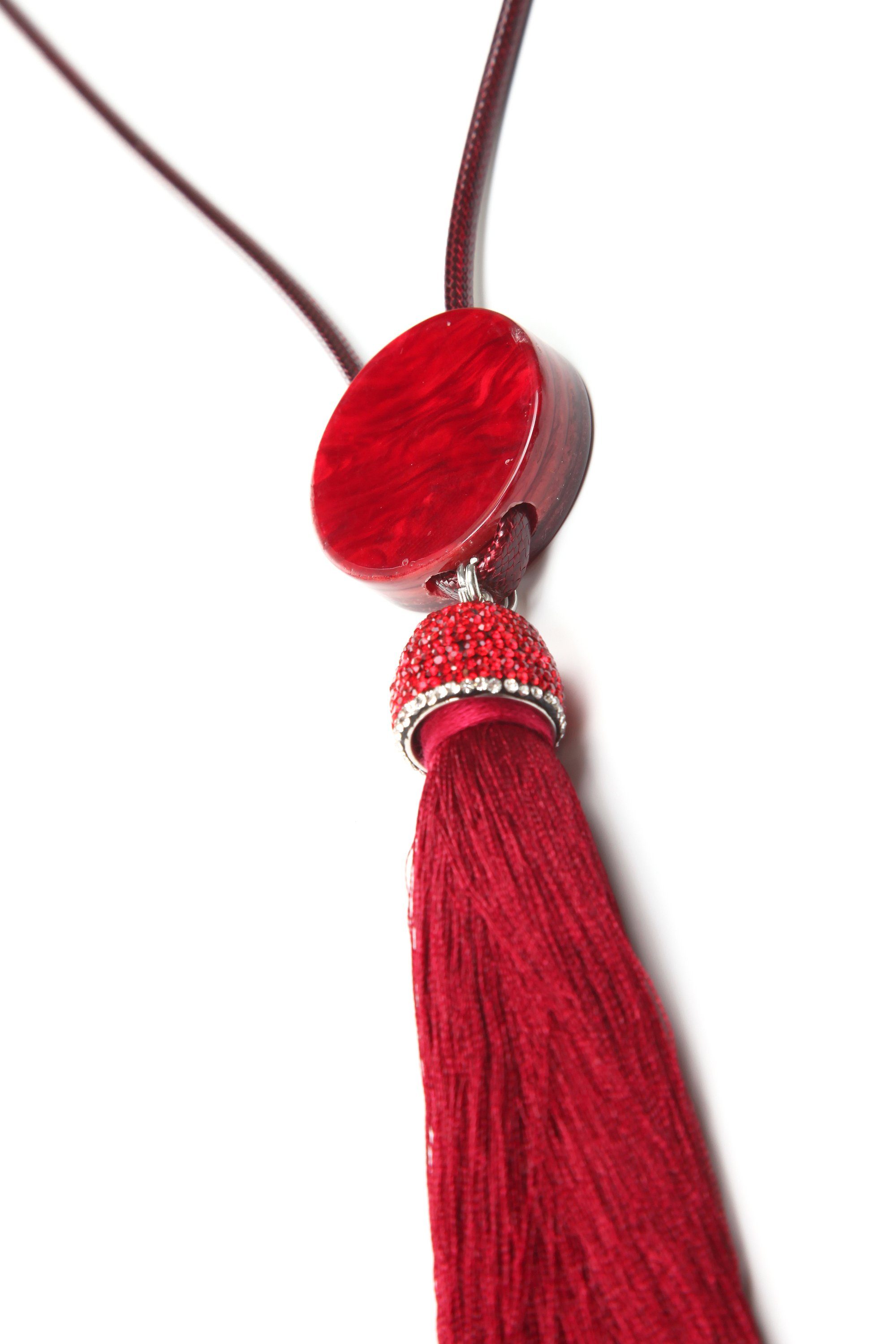 COLLEZIONE ALESSANDRO Lange Kette Pya, mit hochwertigem schimmernden Kunststoffelement