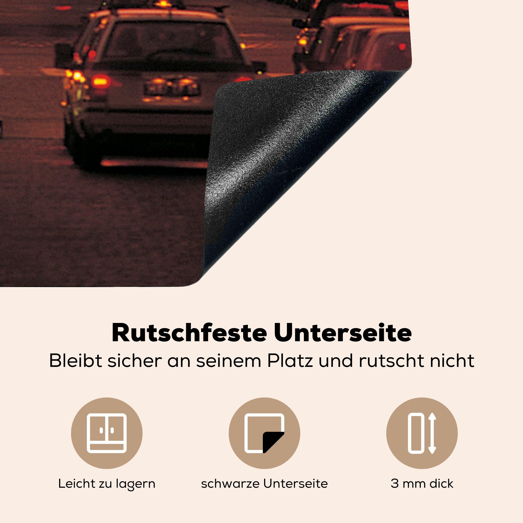 Vinyl, Pariser für Triumphbogen, MuchoWow cm, Herdblende-/Abdeckplatte am Sonnenuntergang tlg), 78x78 Arbeitsplatte küche (1 Ceranfeldabdeckung,