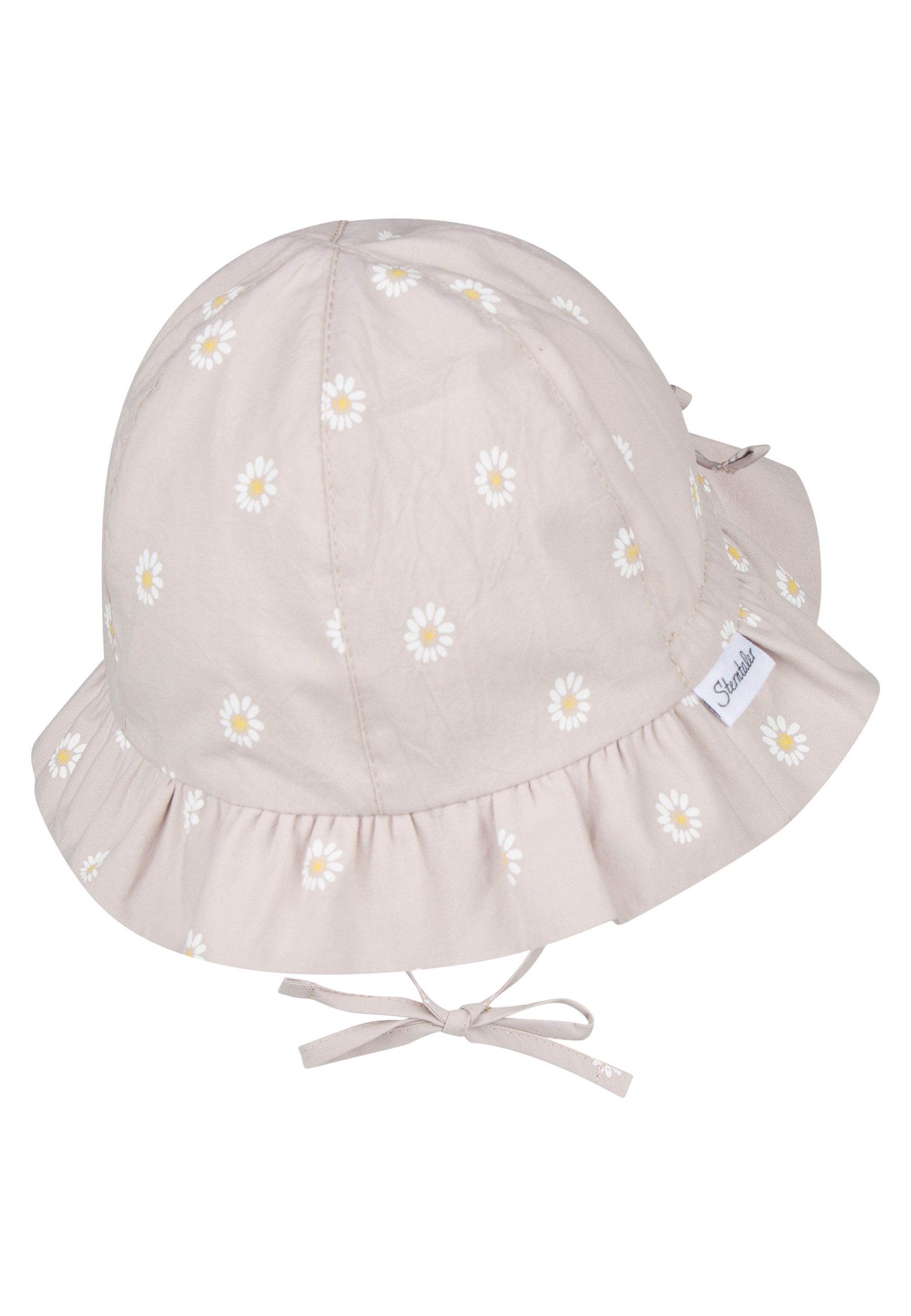 Sterntaler® Sonnenhut Hut Gänseblümchen (1-St) Hut aus Baumwolle m Gänseblümchen, Größenband, Bindeband & Bio-Futter