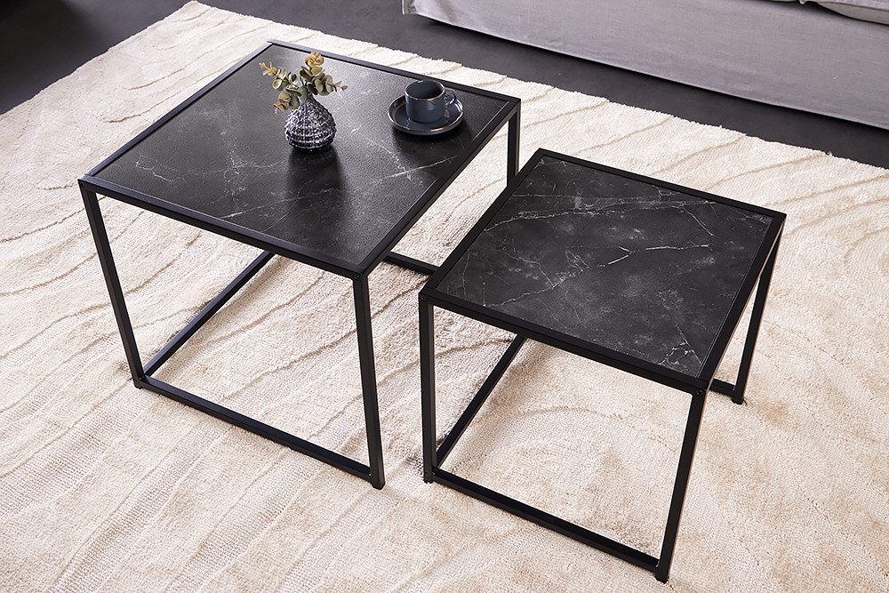 riess-ambiente Beistelltisch SLIM LINE 50cm graphit / schwarz (Set, 2-St., 2x Beistelltisch), Wohnzimmer · Design · Metall · Industrial
