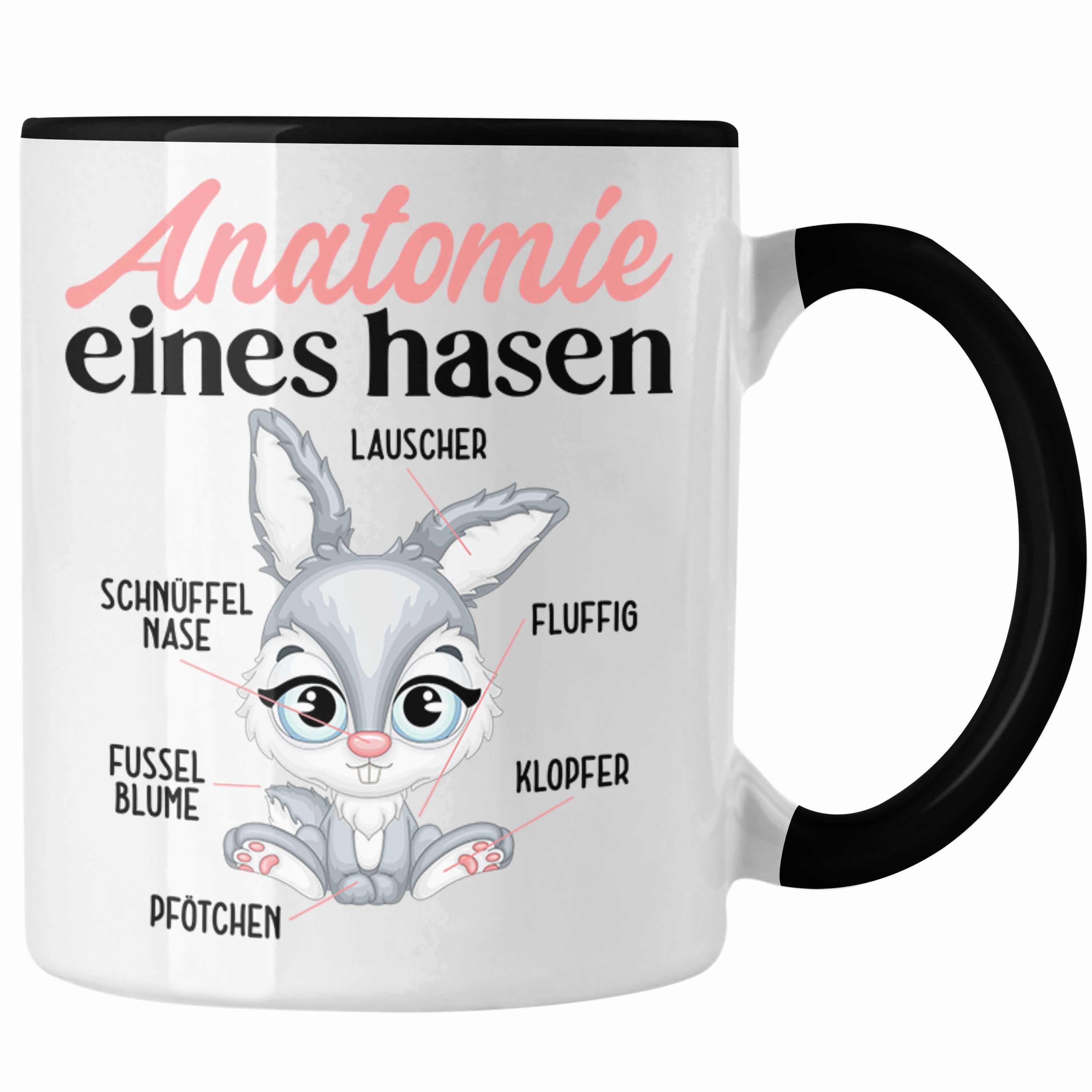 Trendation Tasse Hasen Tasse Geschenk Hasen-Besitzer Kaninchen Kinder Anatomie Eines Ha Schwarz
