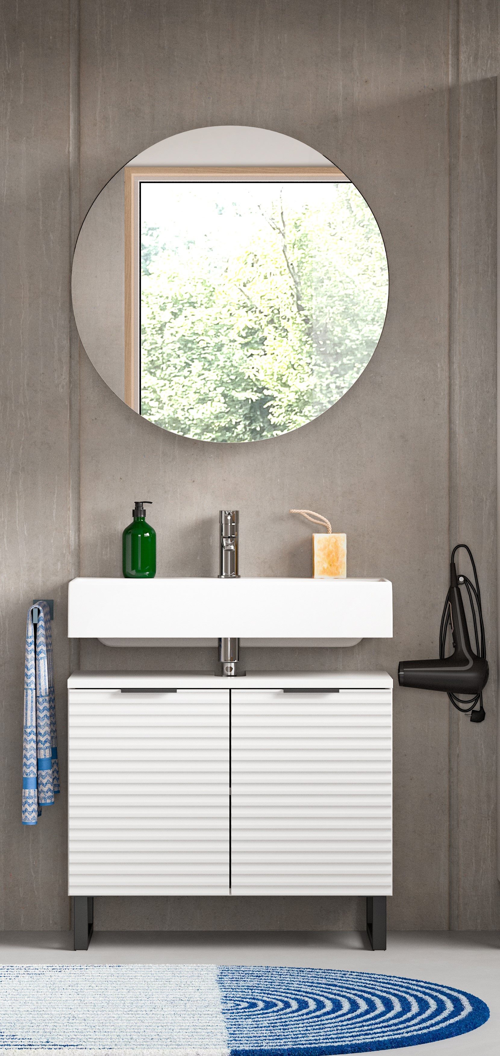 welltime Badmöbel-Set Litica, Breite 70 cm, hochwertige Rillenfräsung, Meta günstig online kaufen