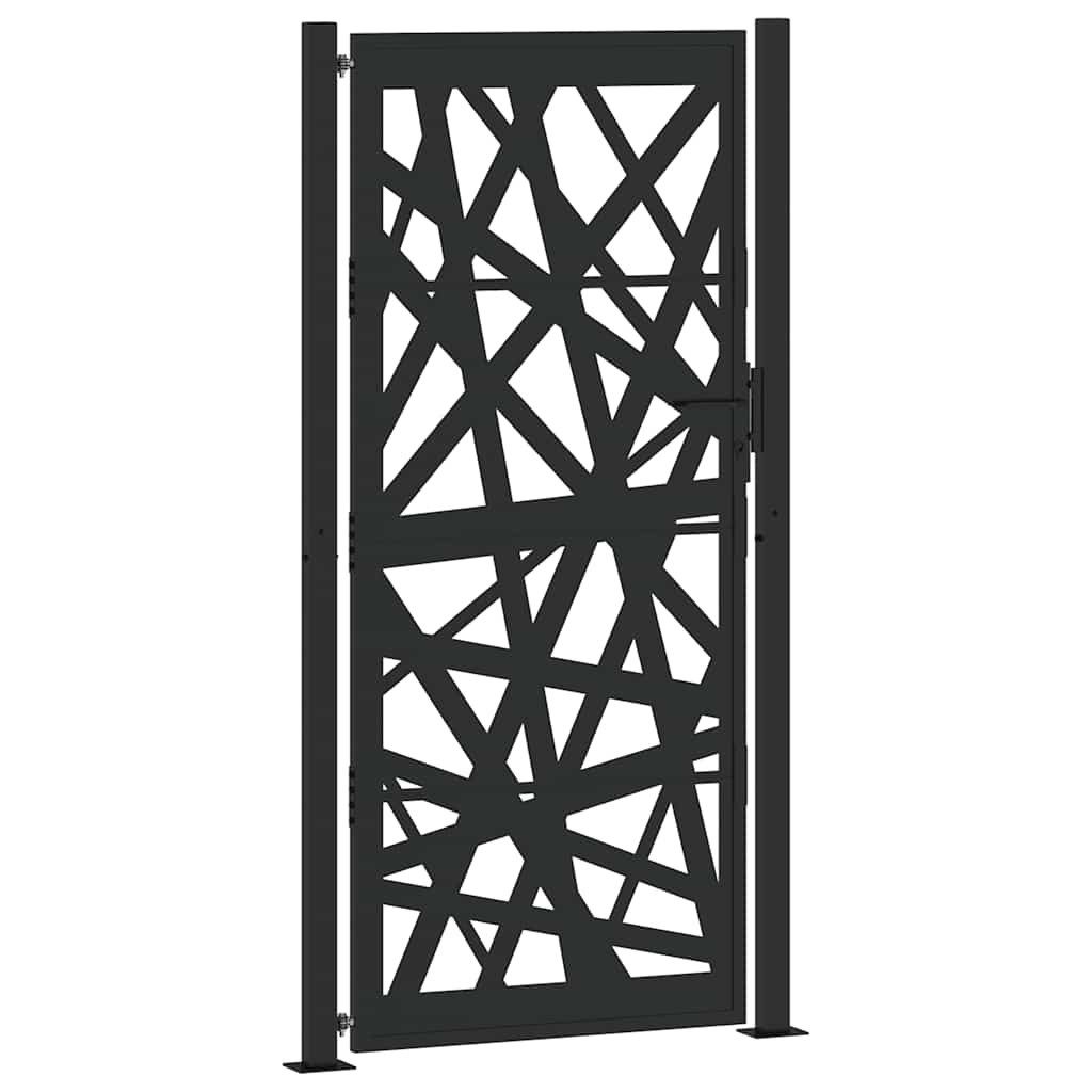 vidaXL Gartentor Gartentor Schwarz 100x200 cm Stahl Leichtes Design