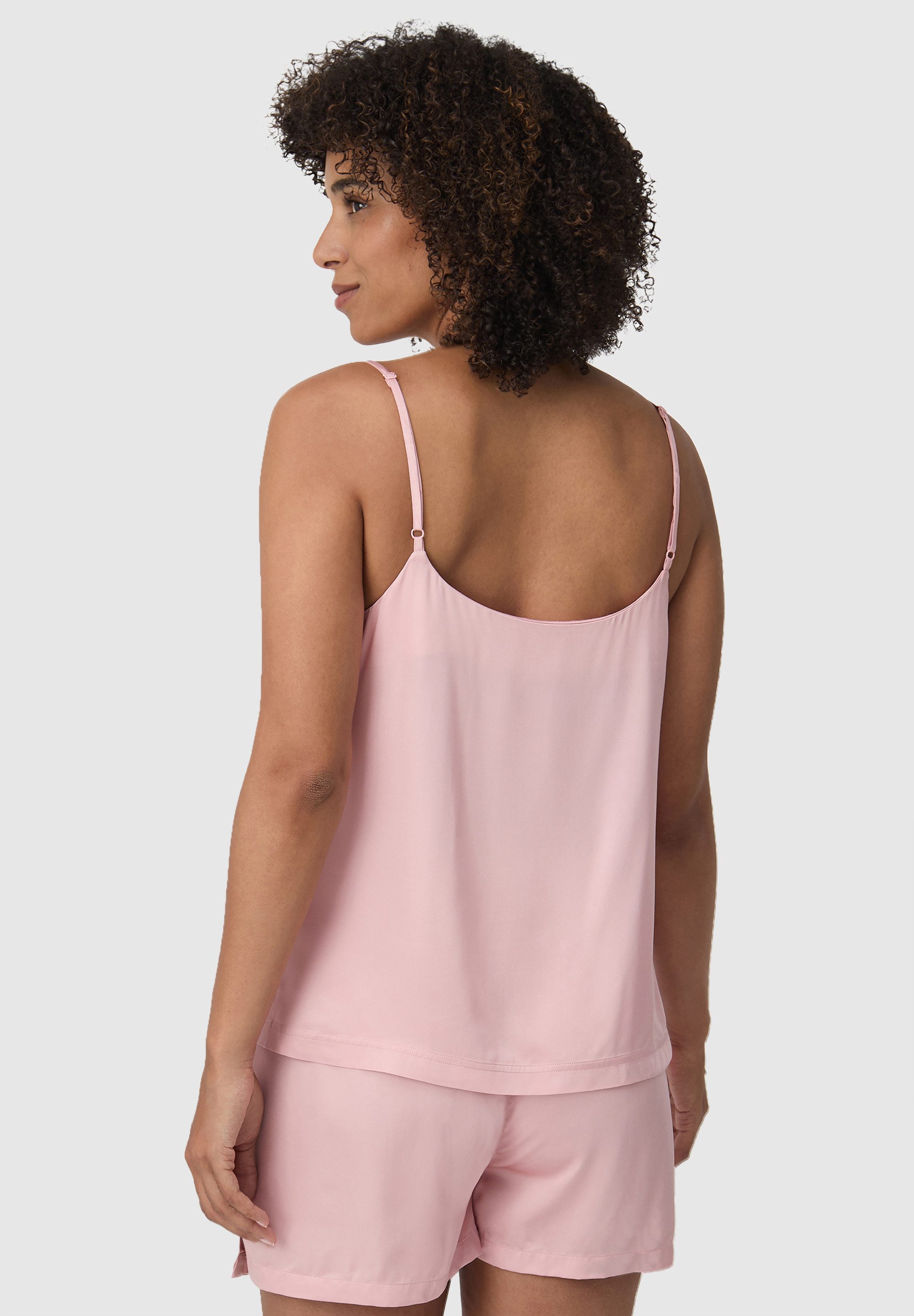 Les Lunes Pyjamaoberteil BLOOM Sleep Camisole shiny Nacht Camisole, Satin Optik, Bambusviskose, atmungsaktiv, Sleepwear