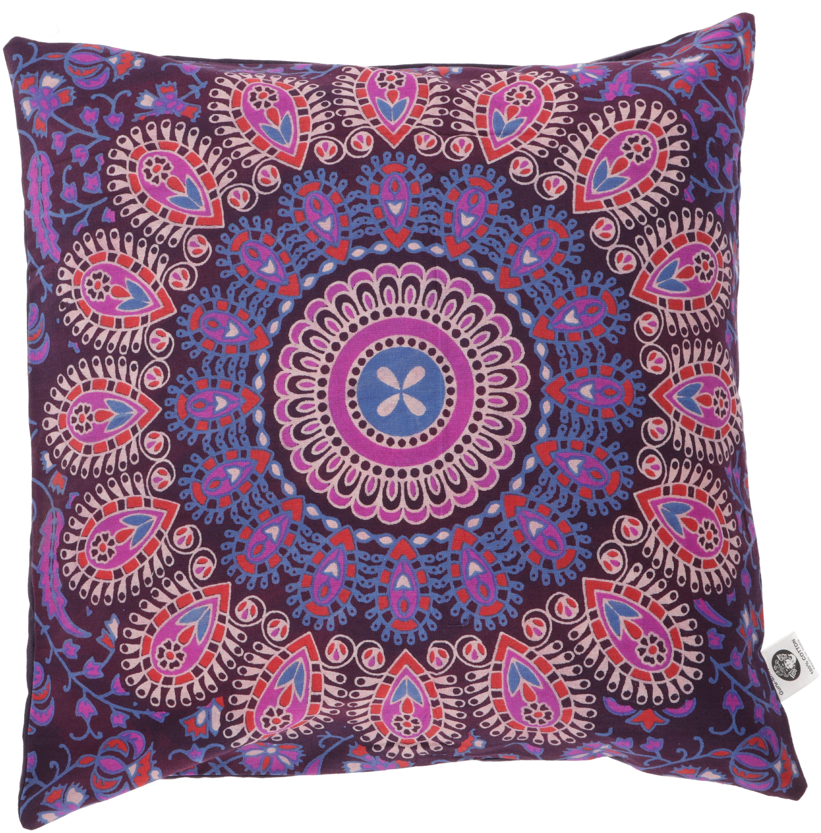 Kissenbezüge Folklore.., Kissenhülle Mandala, Guru-Shop Boho plum/pink bedrucktes