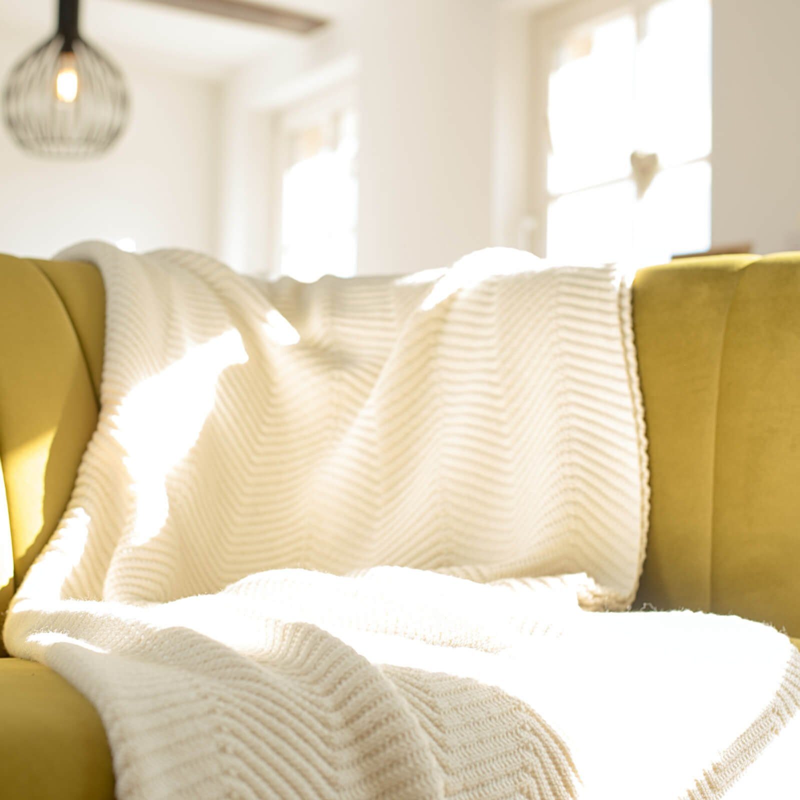 Wohndecke Große Kuscheldecke aus Merino Schurwolle 140 x 200 cm, Sonnenstri günstig online kaufen