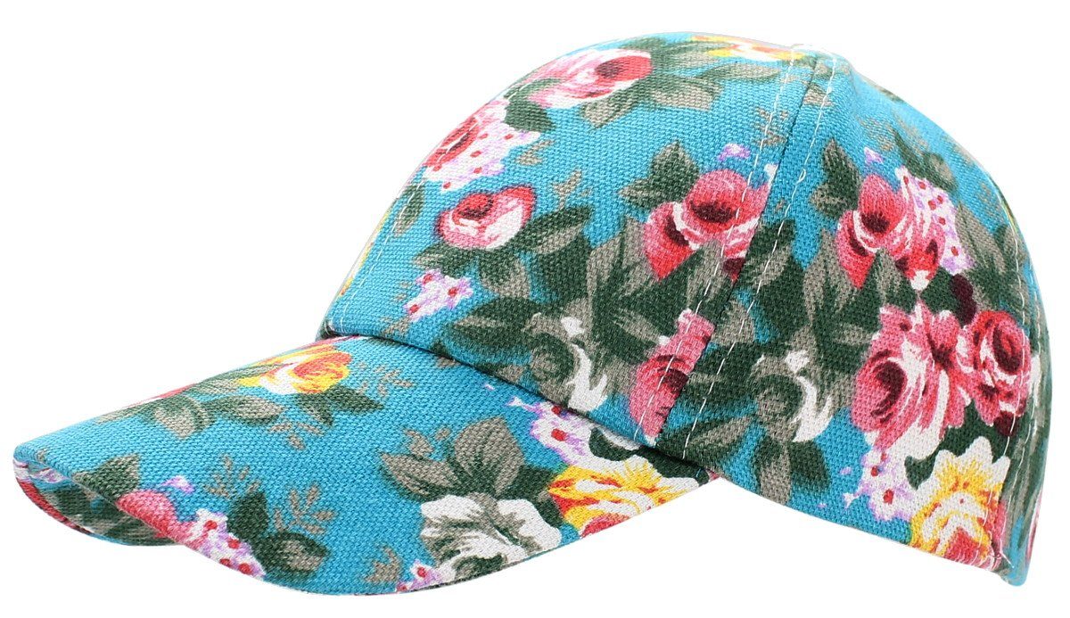 dy_mode Baseball Cap Baseballkappe Frauen Geblümt Sommerliche Geblümt Schirmmütze K227-RoseHimmelblau Damen Kappe