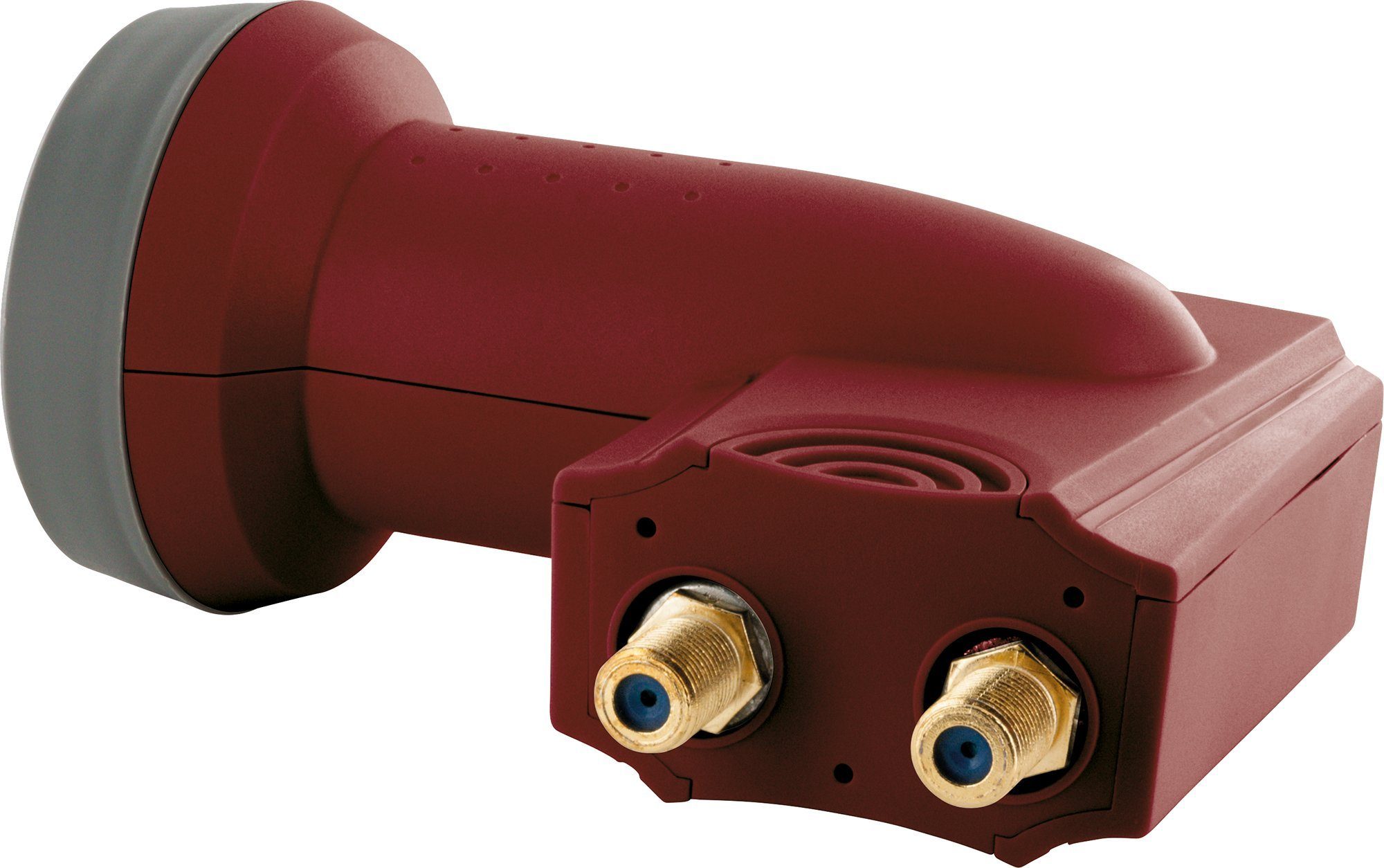 Schwaiger 714357 Universal-Twin-LNB (für 0 Teilnehmer, herausziehbare Wetterschutzabdeckung, ziegelrot)